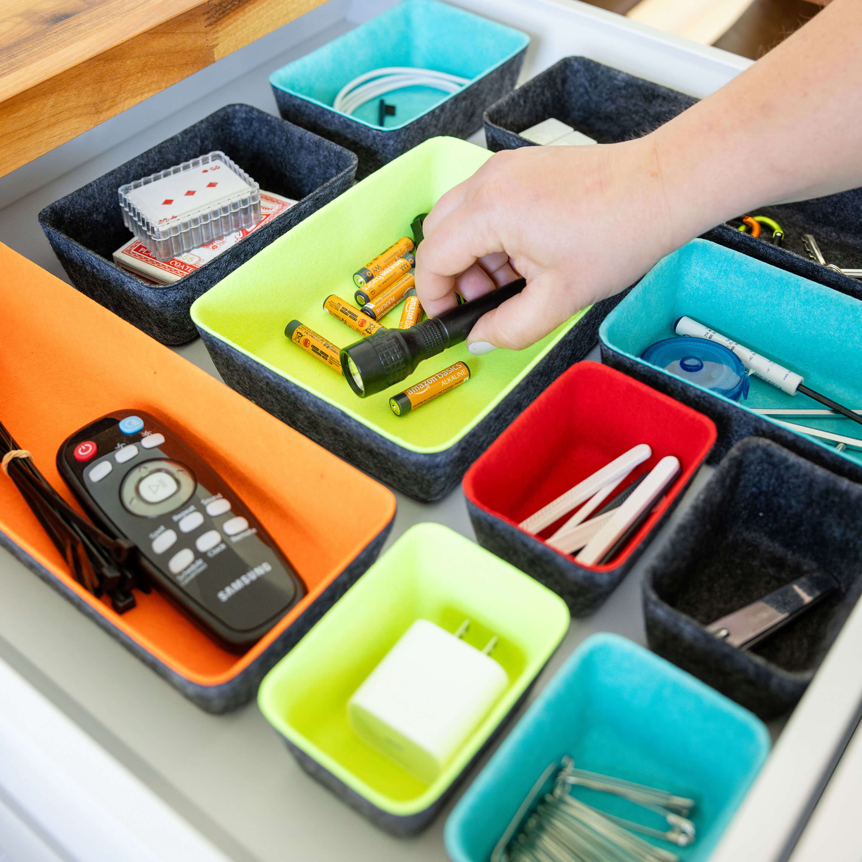 felt storage bins