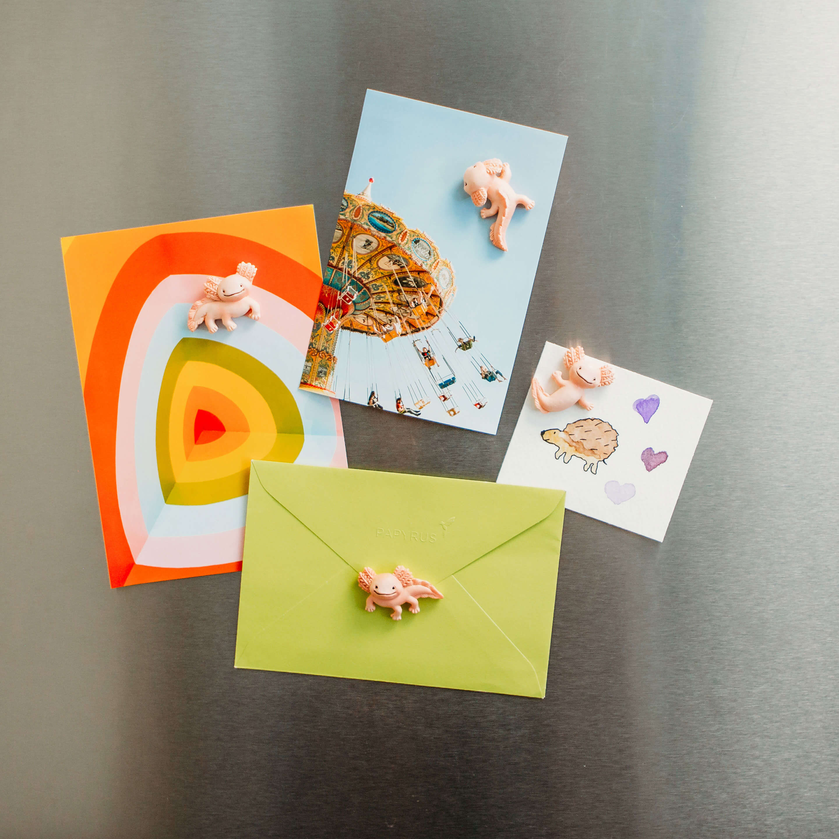 colorful AXOLOTL magnets s/4