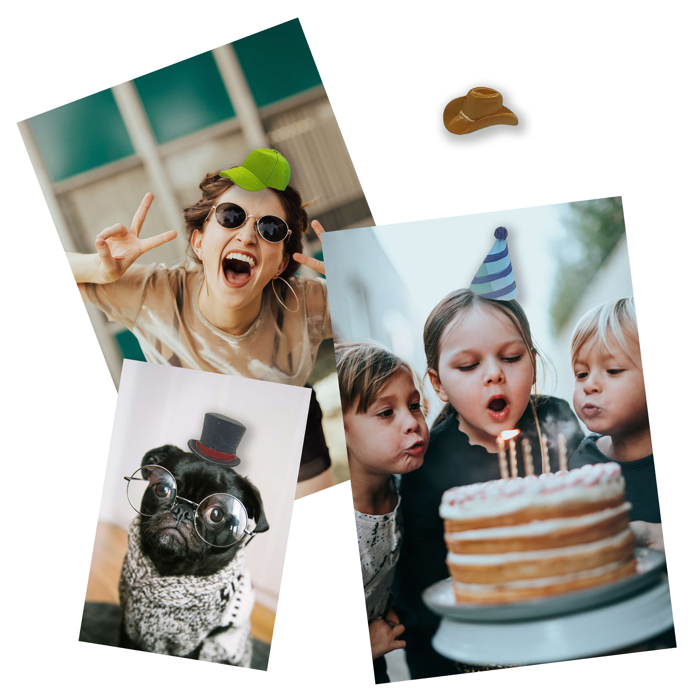 colorful HAT magnets s/4
