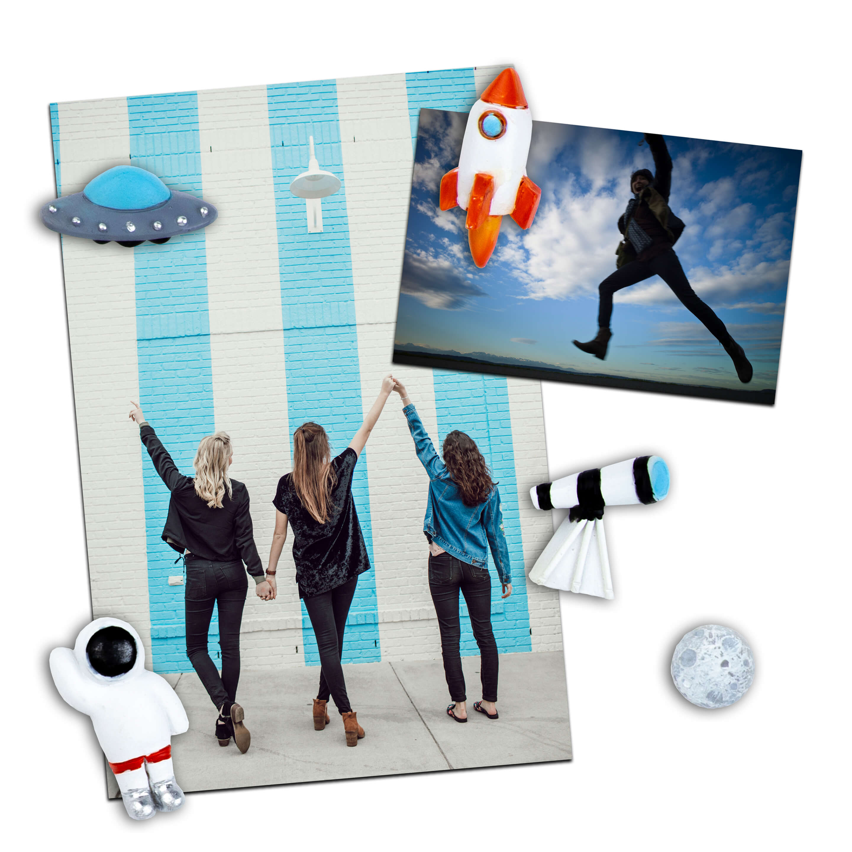 colorful SPACE EXPLORATION magnets s/5