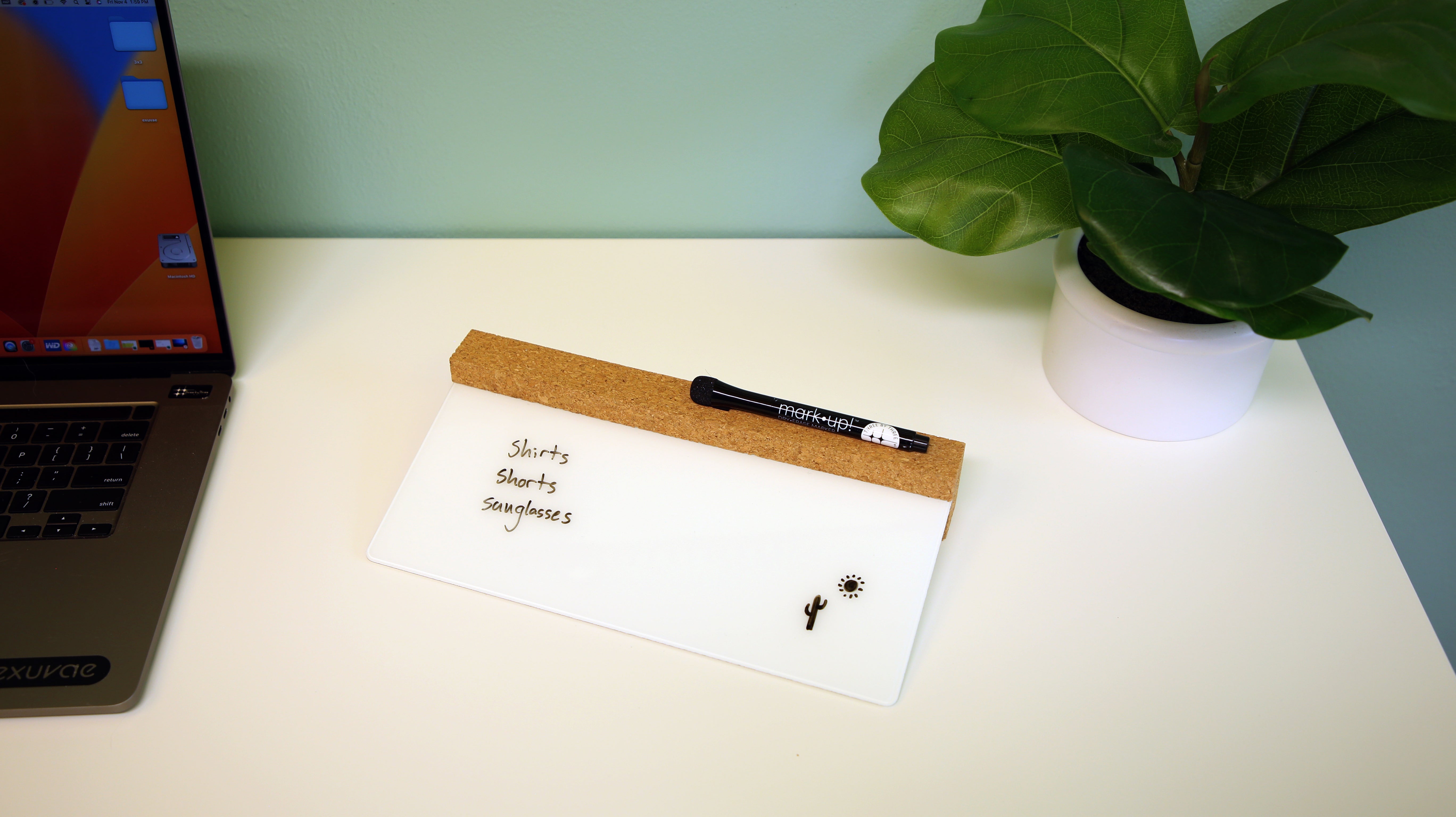 glassencorque wide weekly desktop dry-erase board