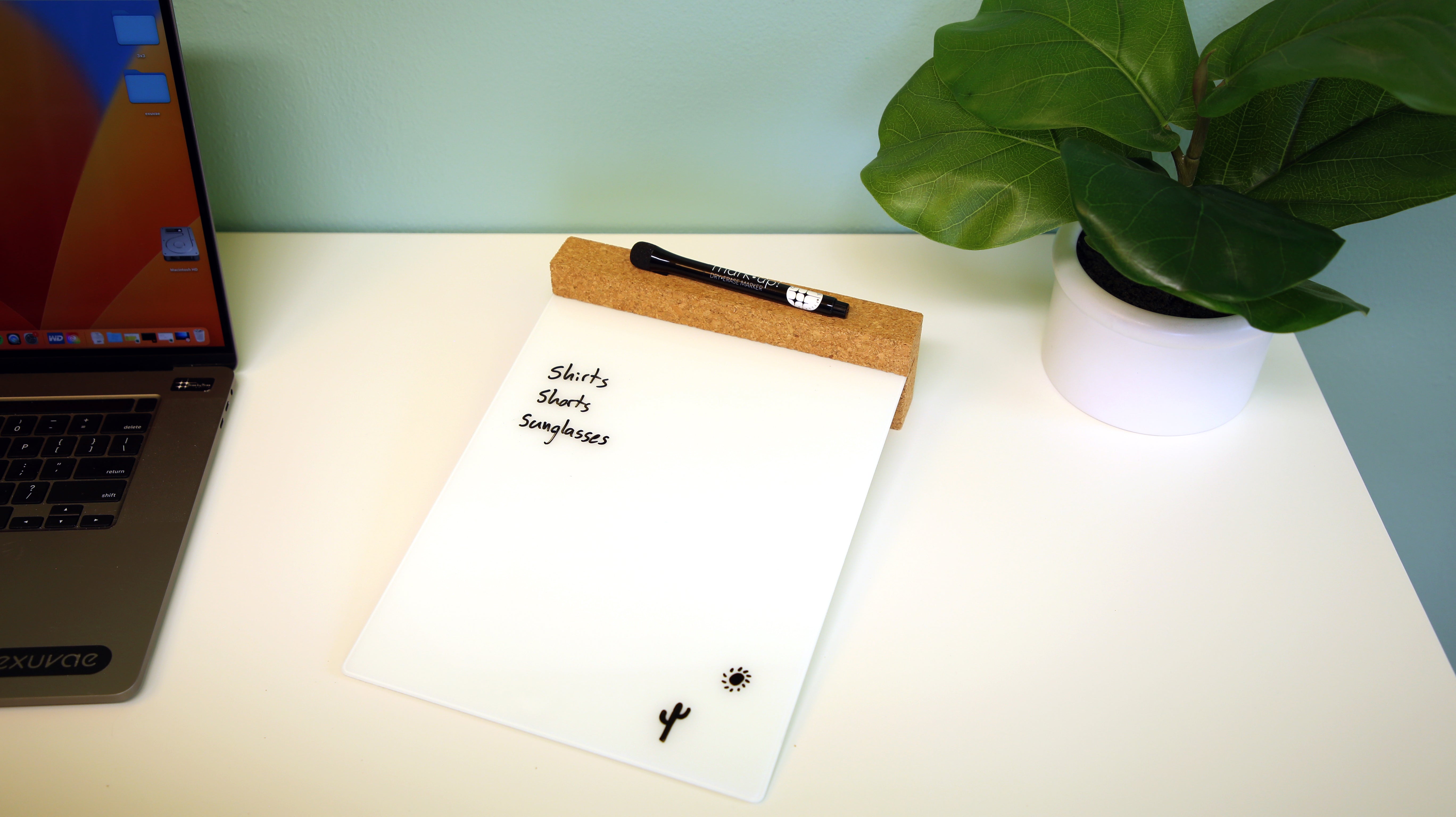 glassencorque large weekly/to-do/to-get desktop dry-erase board