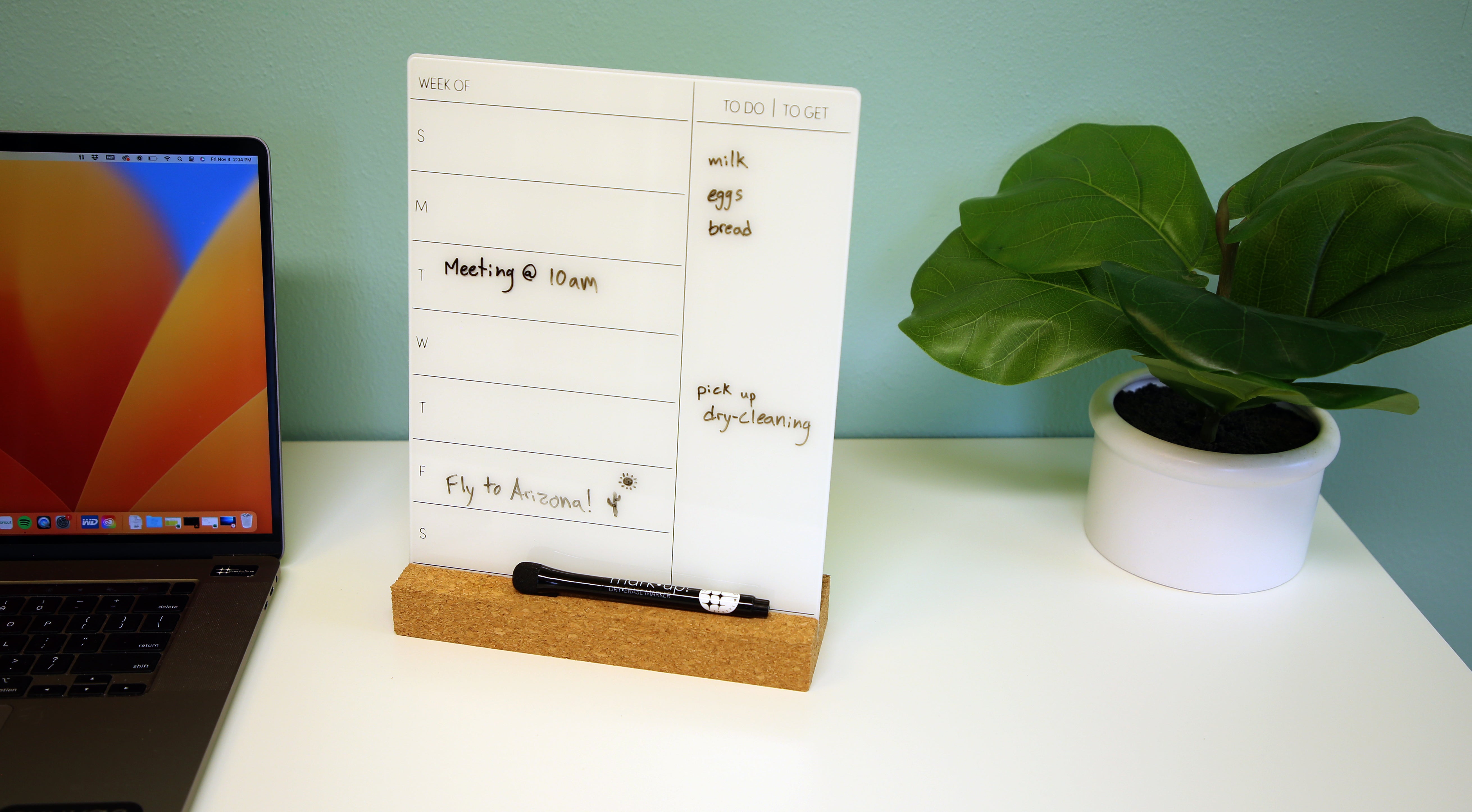 glassencorque large weekly/to-do/to-get desktop dry-erase board