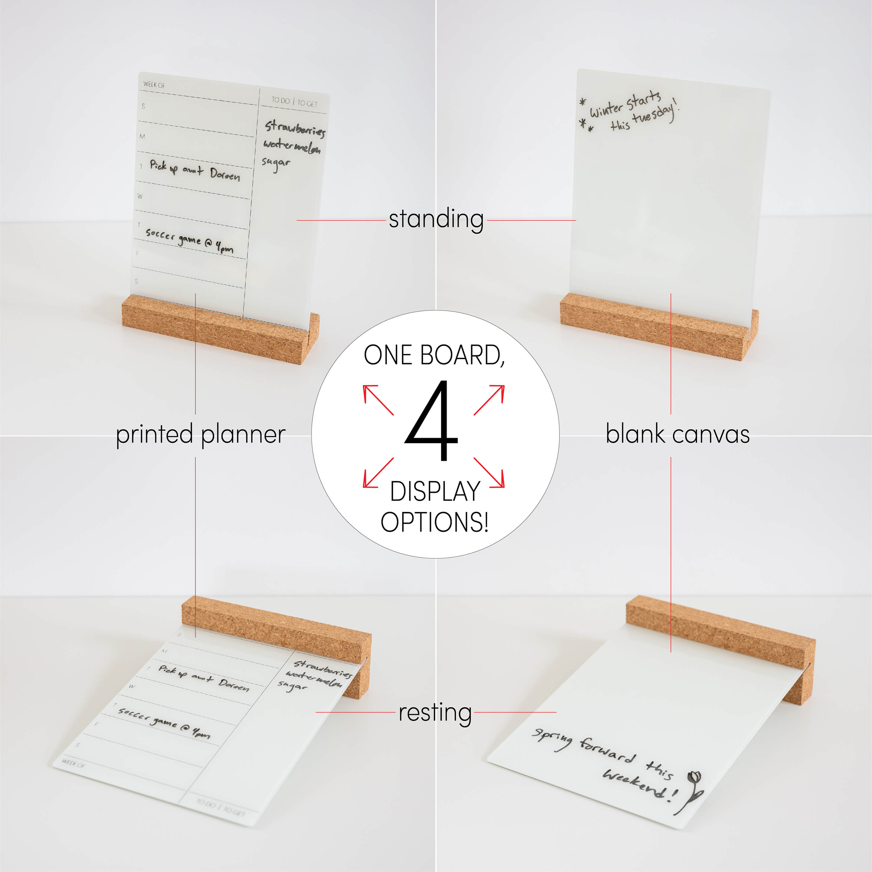 glassencorque large weekly/to-do/to-get desktop dry-erase board