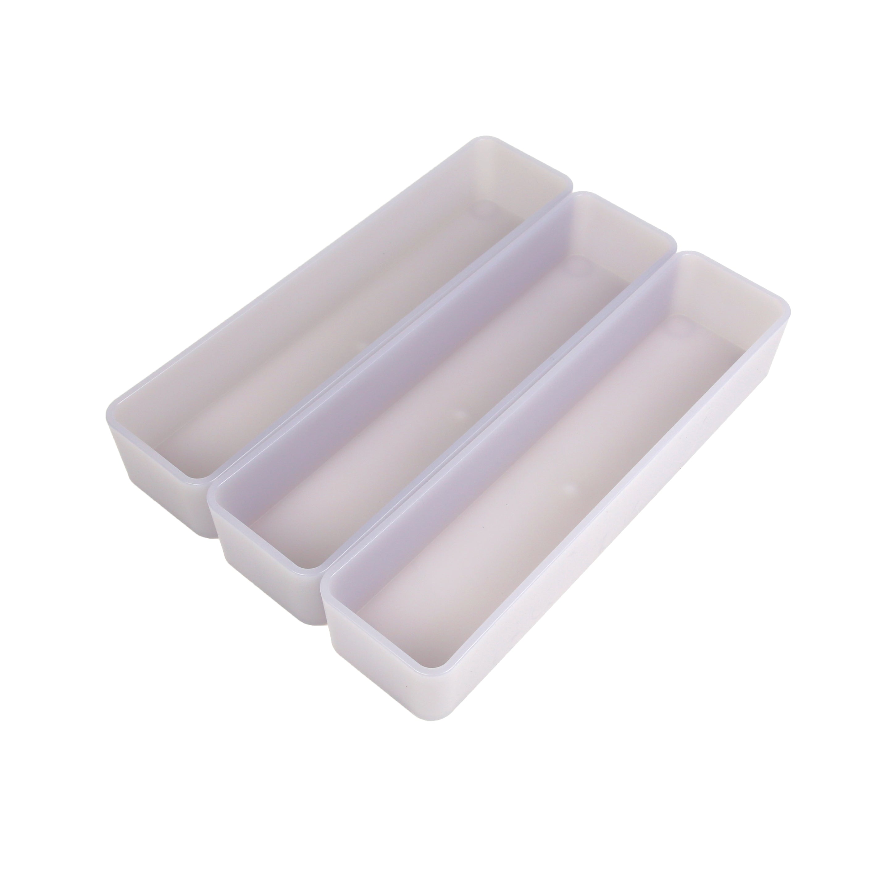 reSTAK recycled stackable organizing bins set of 3 3x12 SNOW