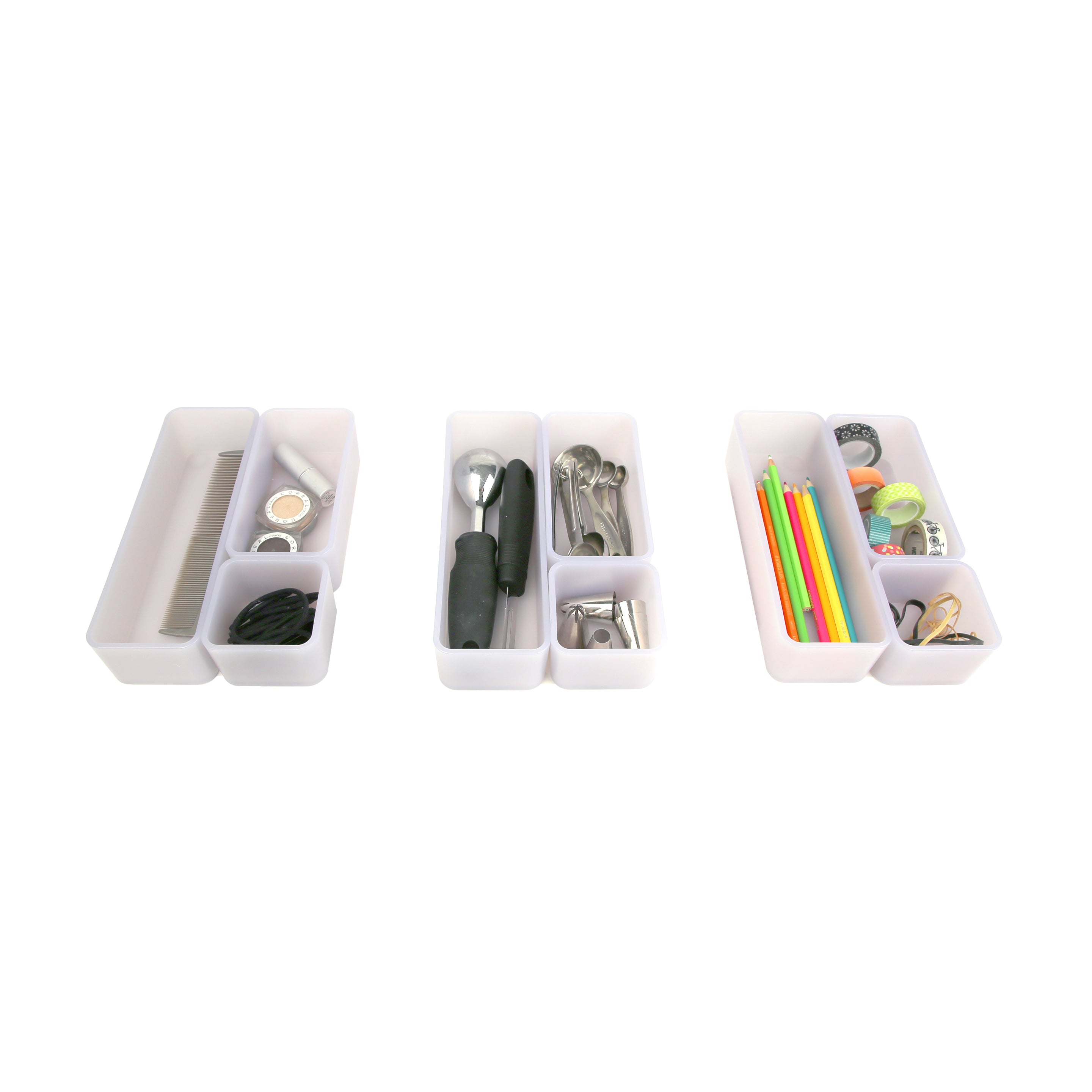 reSTAK recycled stackable organizing bins set of 3 3x12 + 3x6