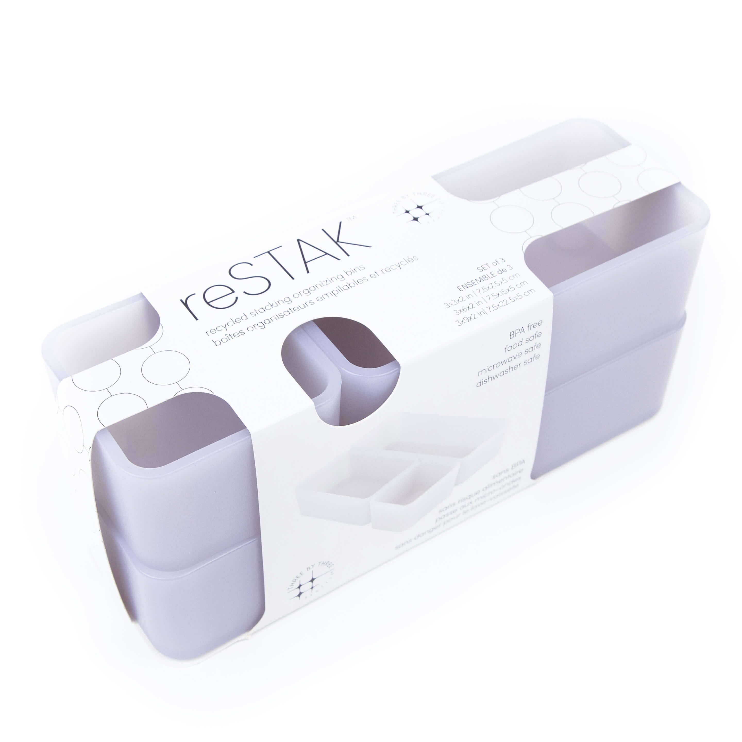 reSTAK recycled stackable organizing bins set of 3