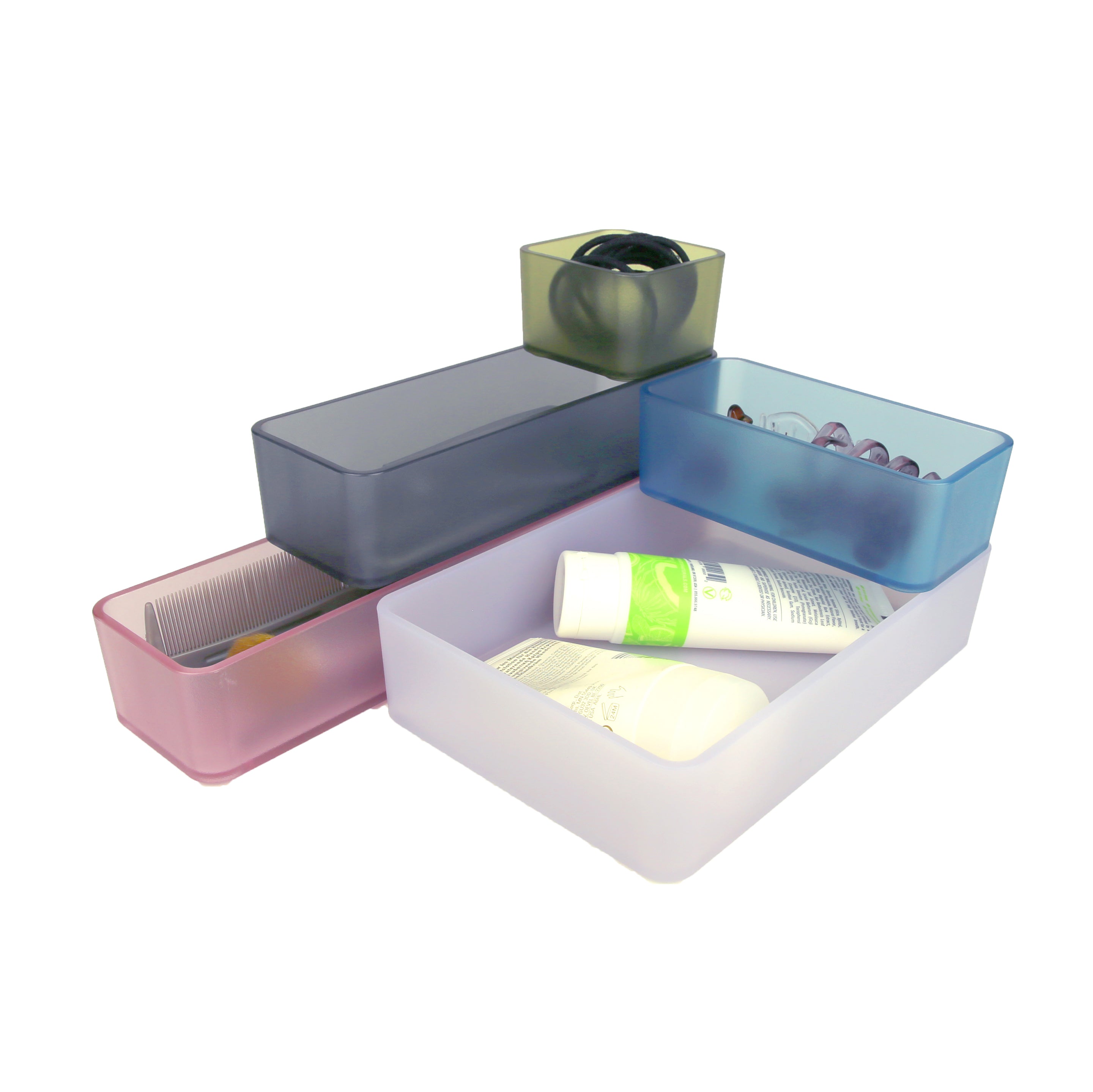 reSTAK recycled stackable organizing bins set of 5