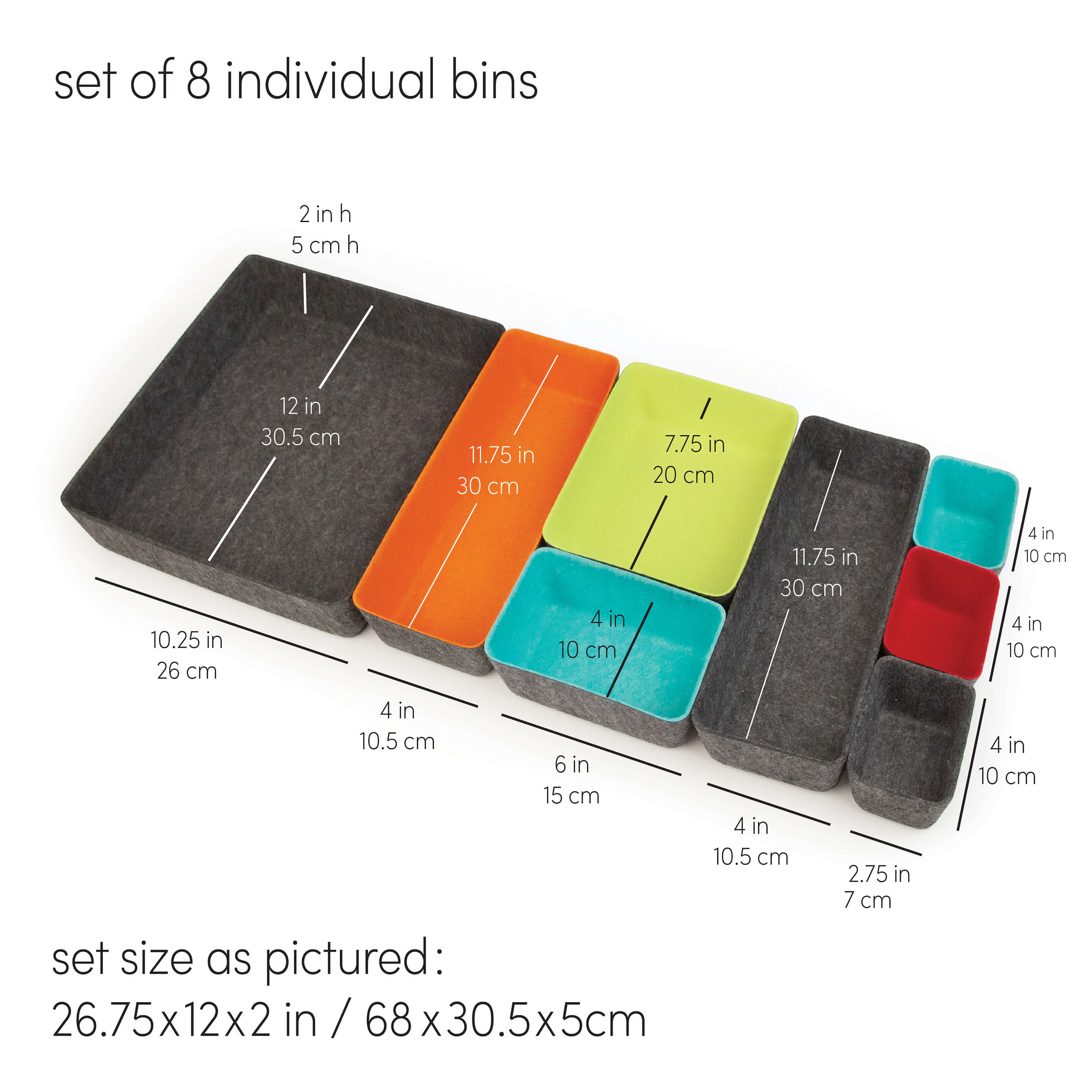 felt·like·it! set/8 felt bins