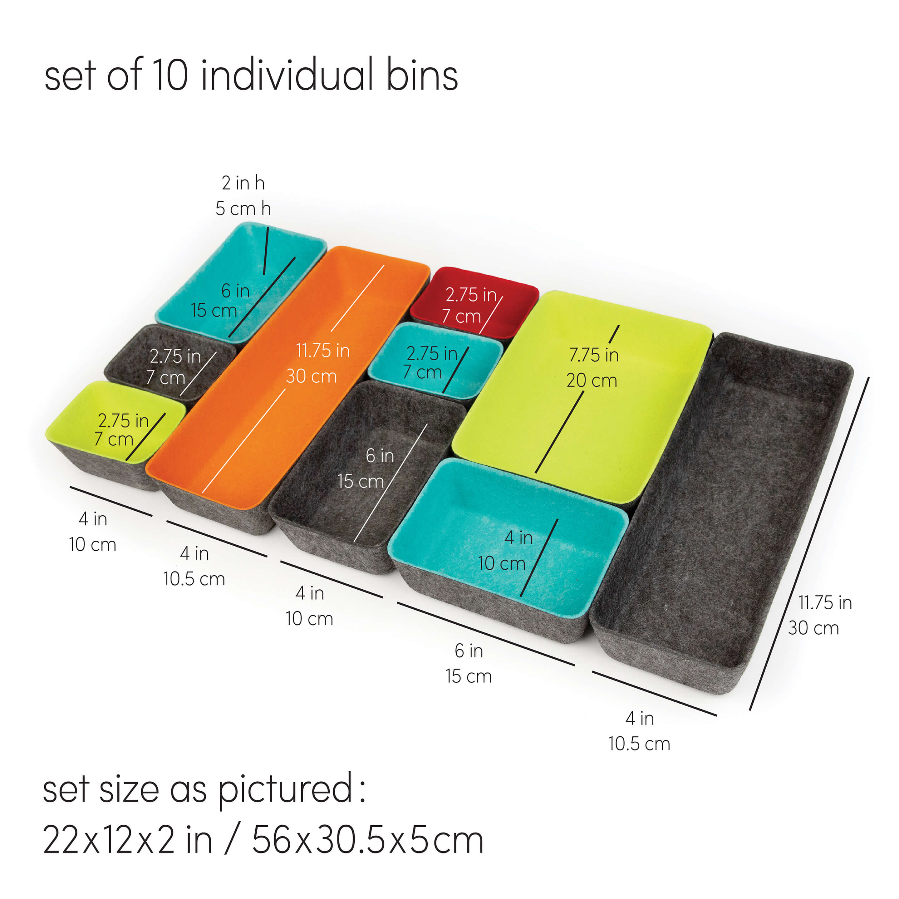 felt·like·it! set/10 felt bins