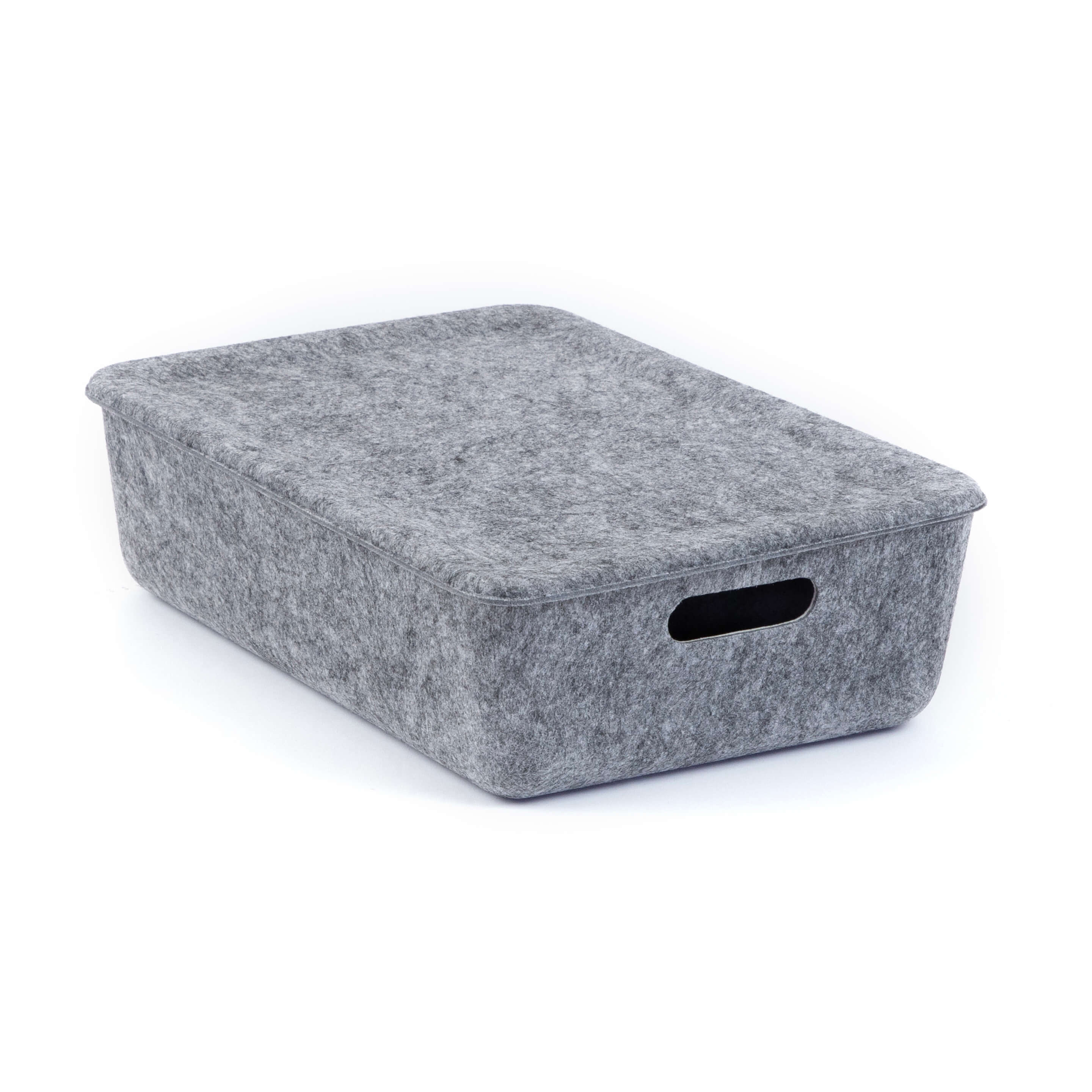 reSTAK recycled FELT storage medium short bin + lid