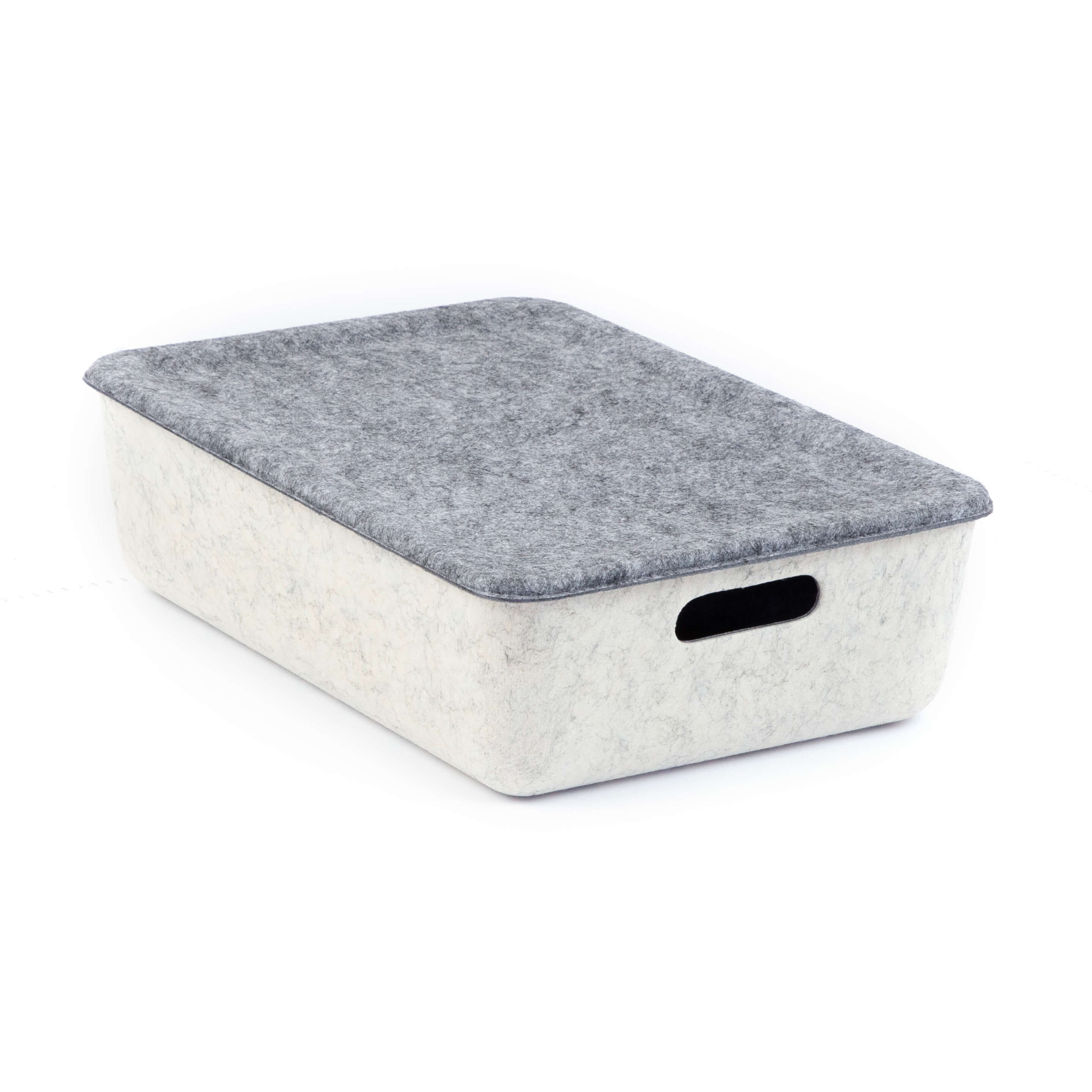 reSTAK recycled FELT storage medium short bin + lid