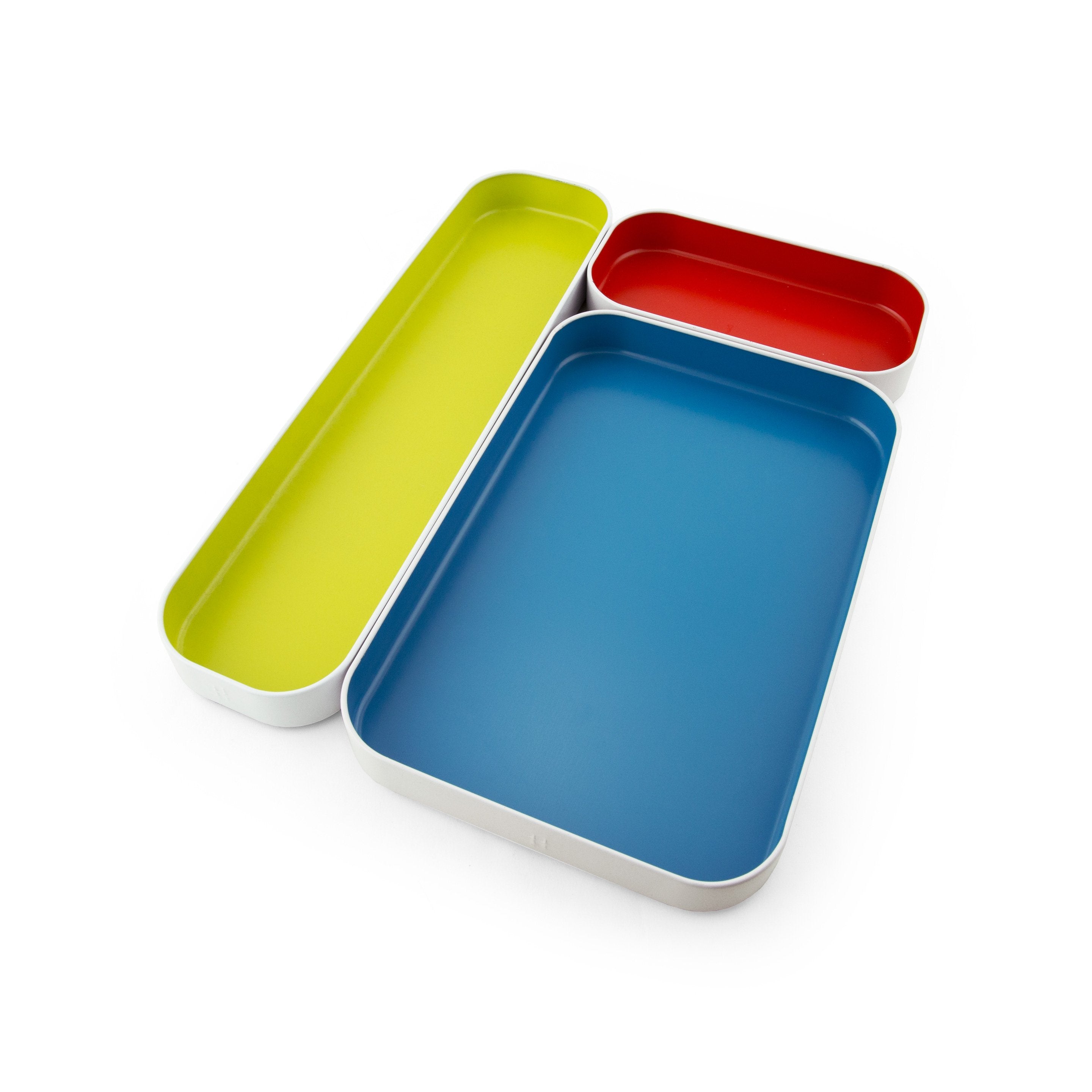 metal stacking bins + drawer organizers sets of 3 1"
