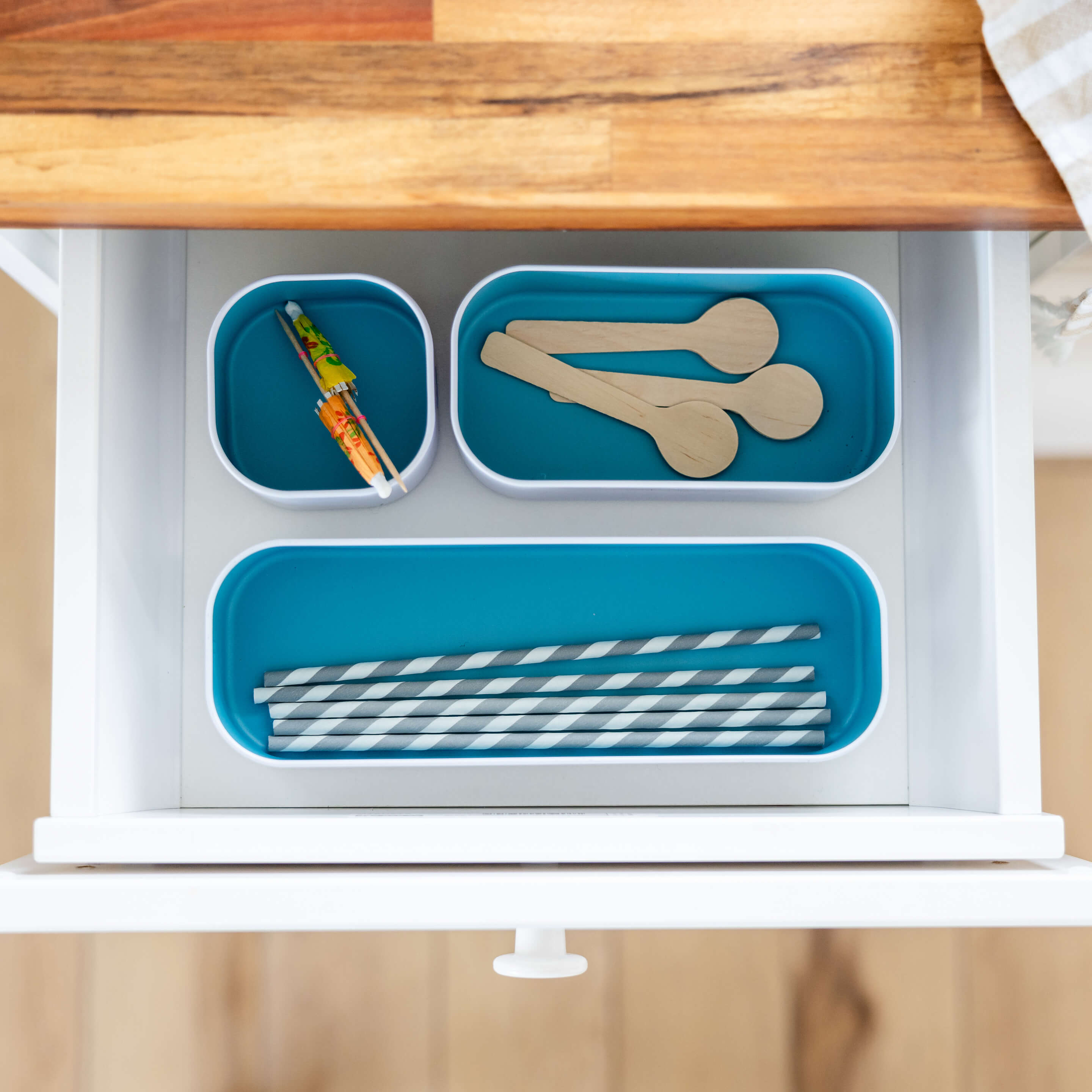 metal stacking bins + drawer organizers sets of 3 small 2"