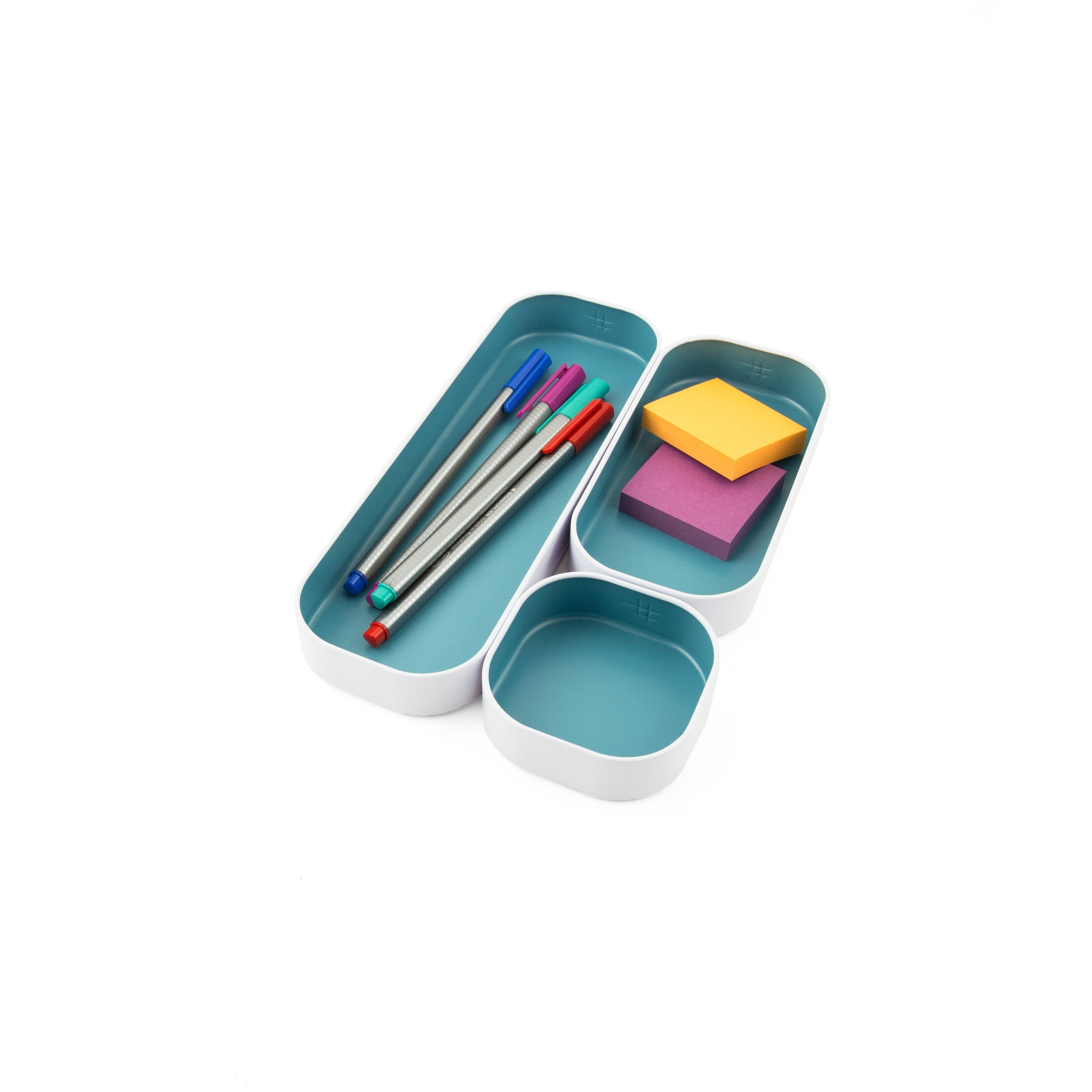 metal stacking bins + drawer organizers sets of 3 small 1"