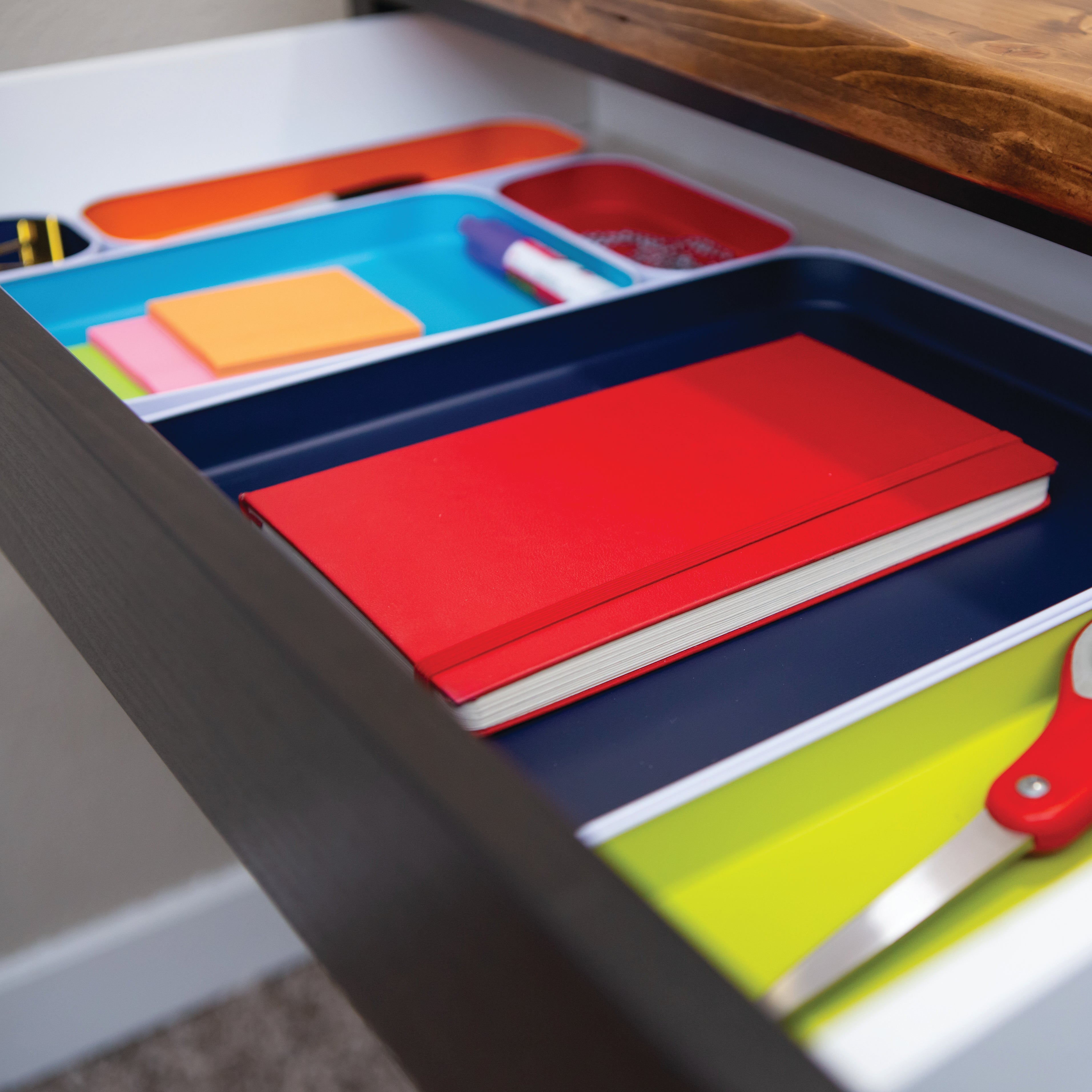 metal stacking bins + drawer organizers sets of 6 1"