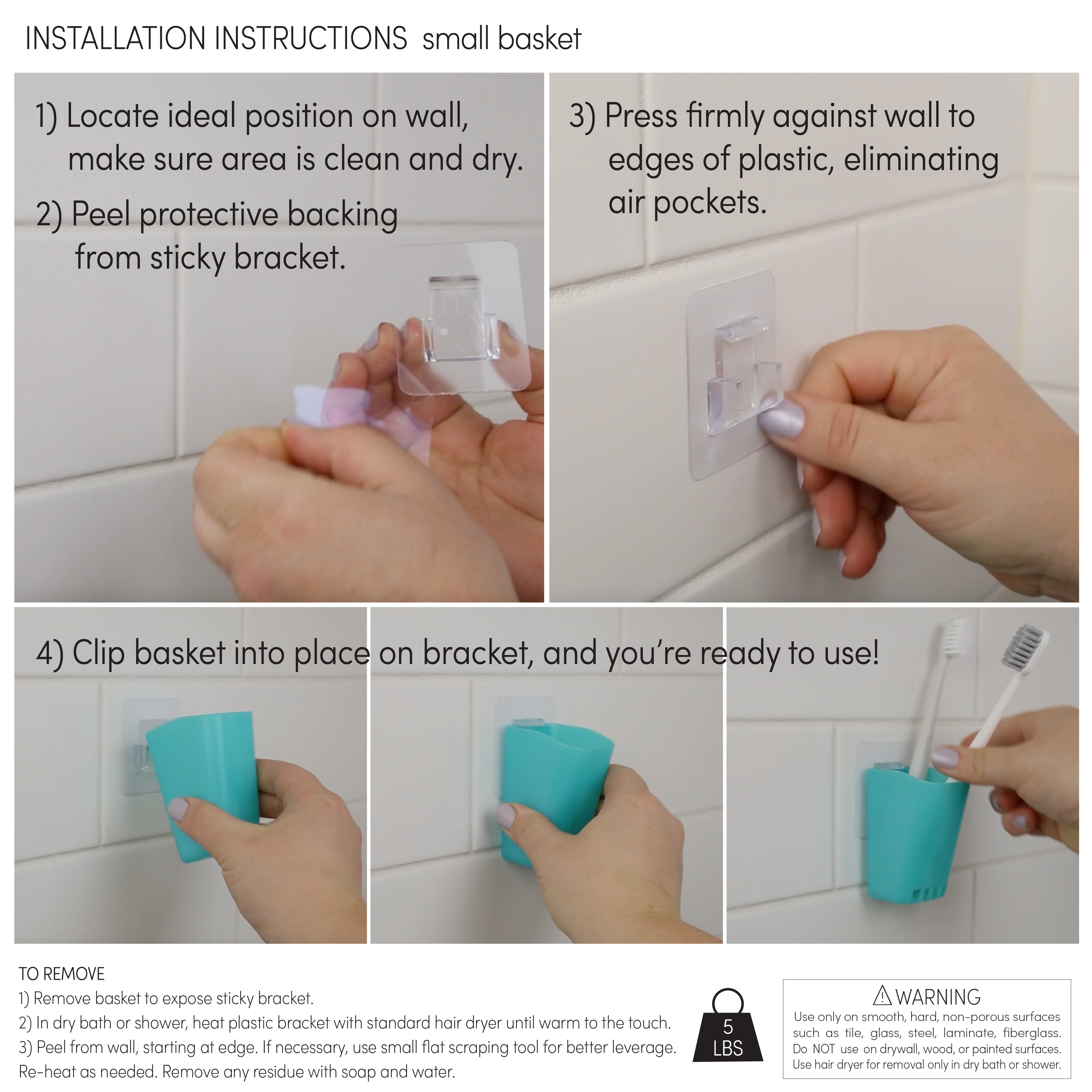 aquafolio small shower basket