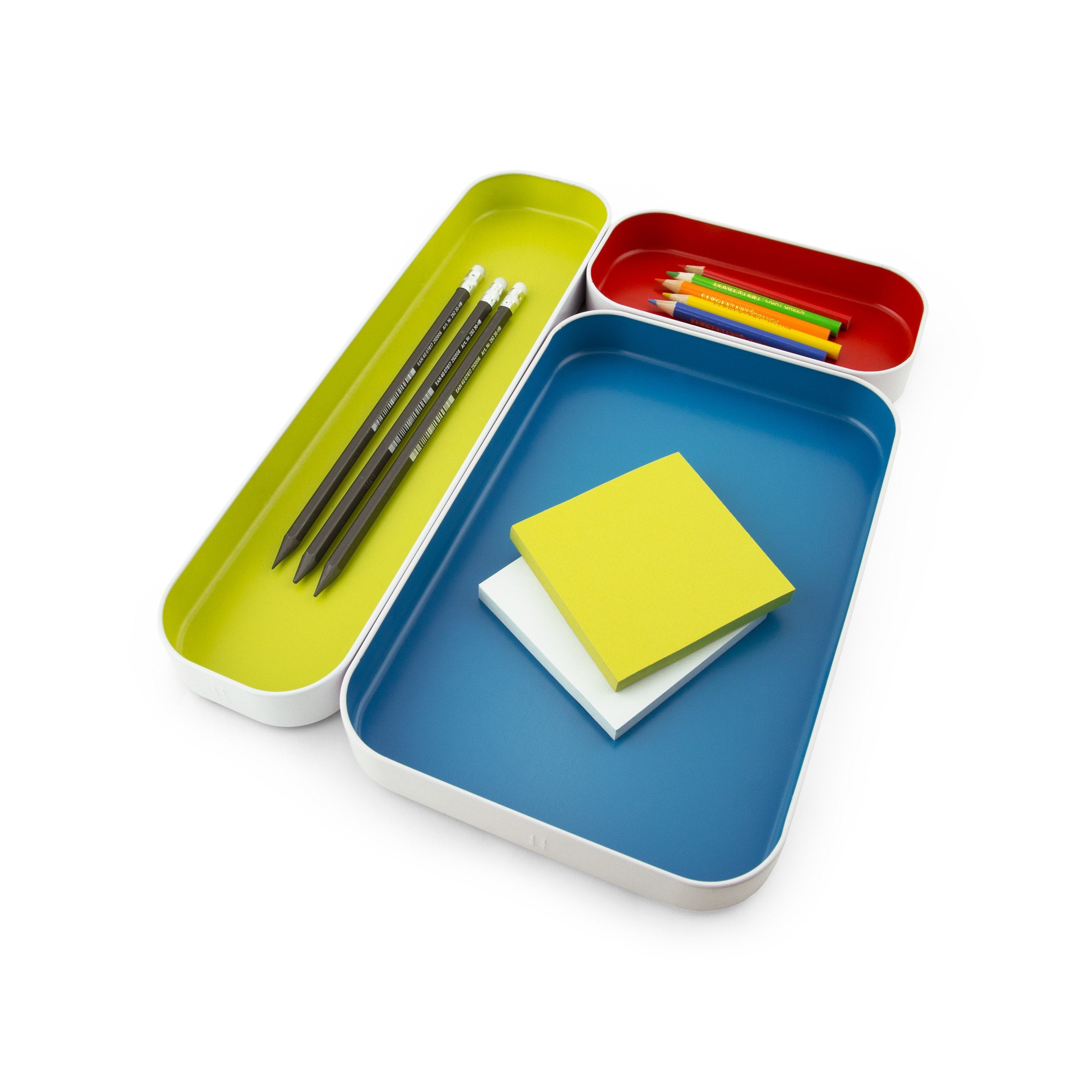 metal stacking bins + drawer organizers sets of 3 1"