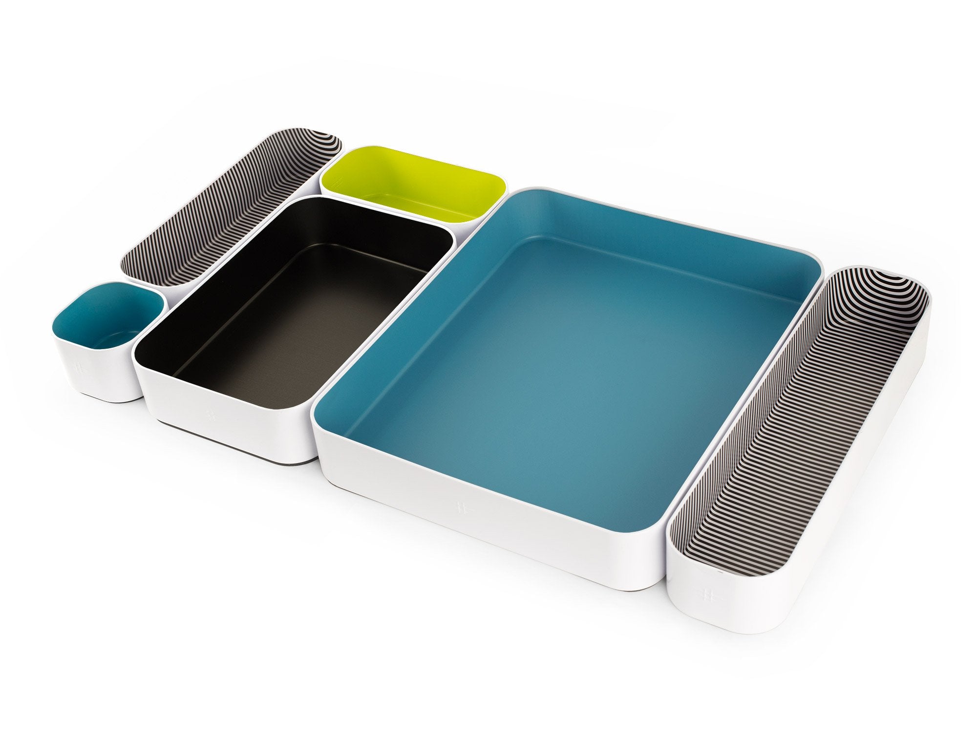 metal stacking bins + drawer organizers sets of 6 2"
