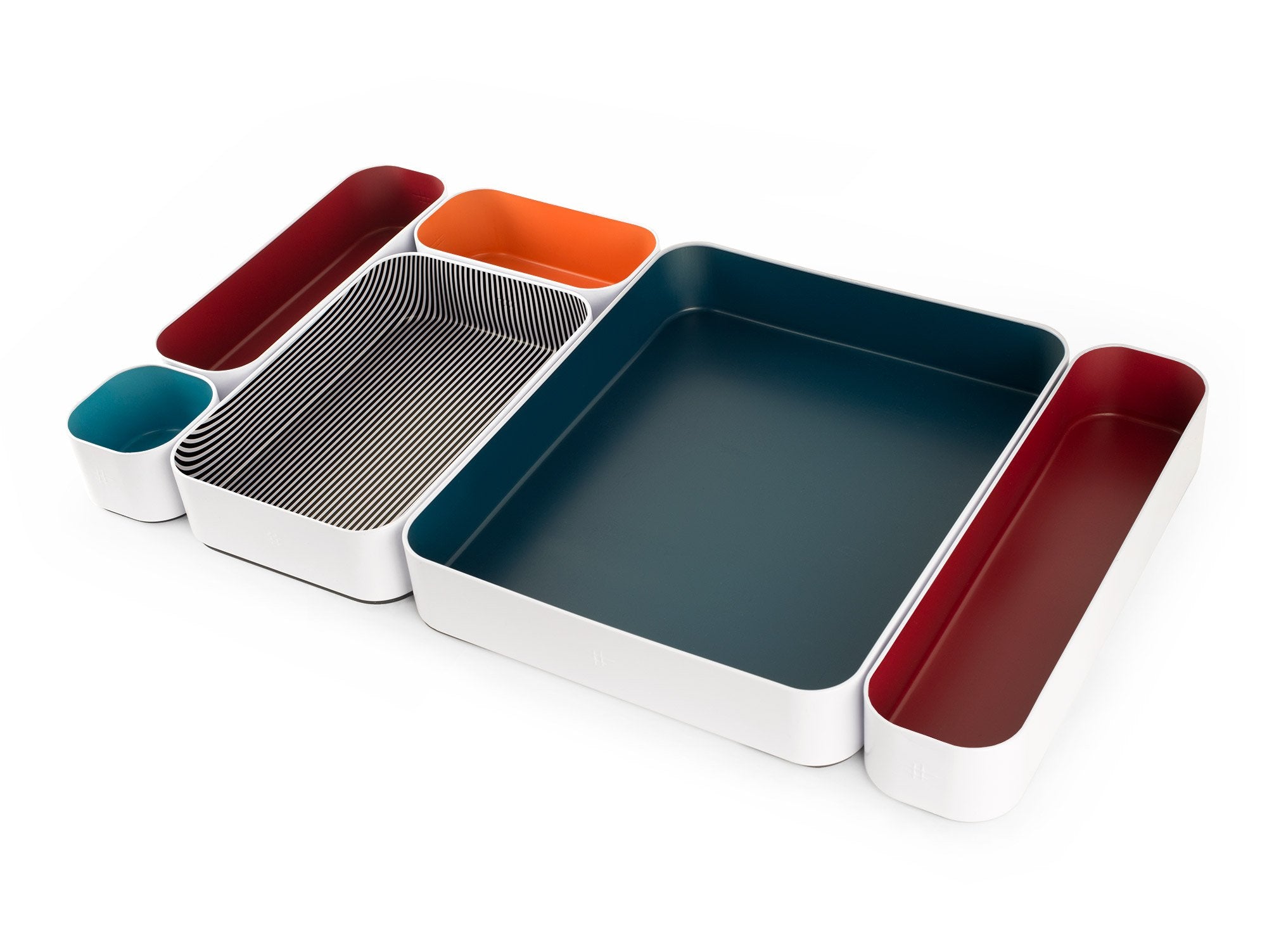 metal stacking bins + drawer organizers sets of 6 2"