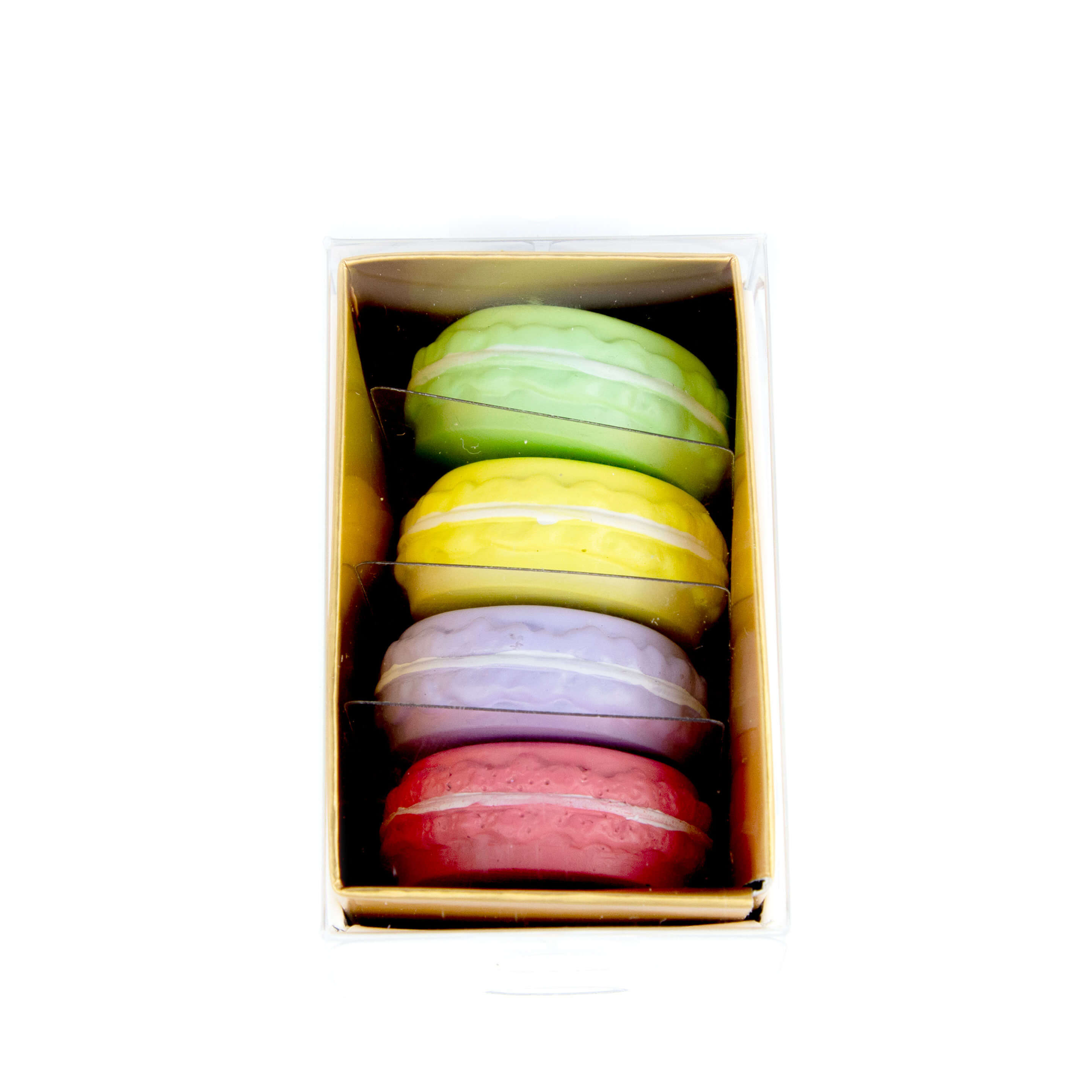 colorful MACARON magnets ICONIC packaging s/4