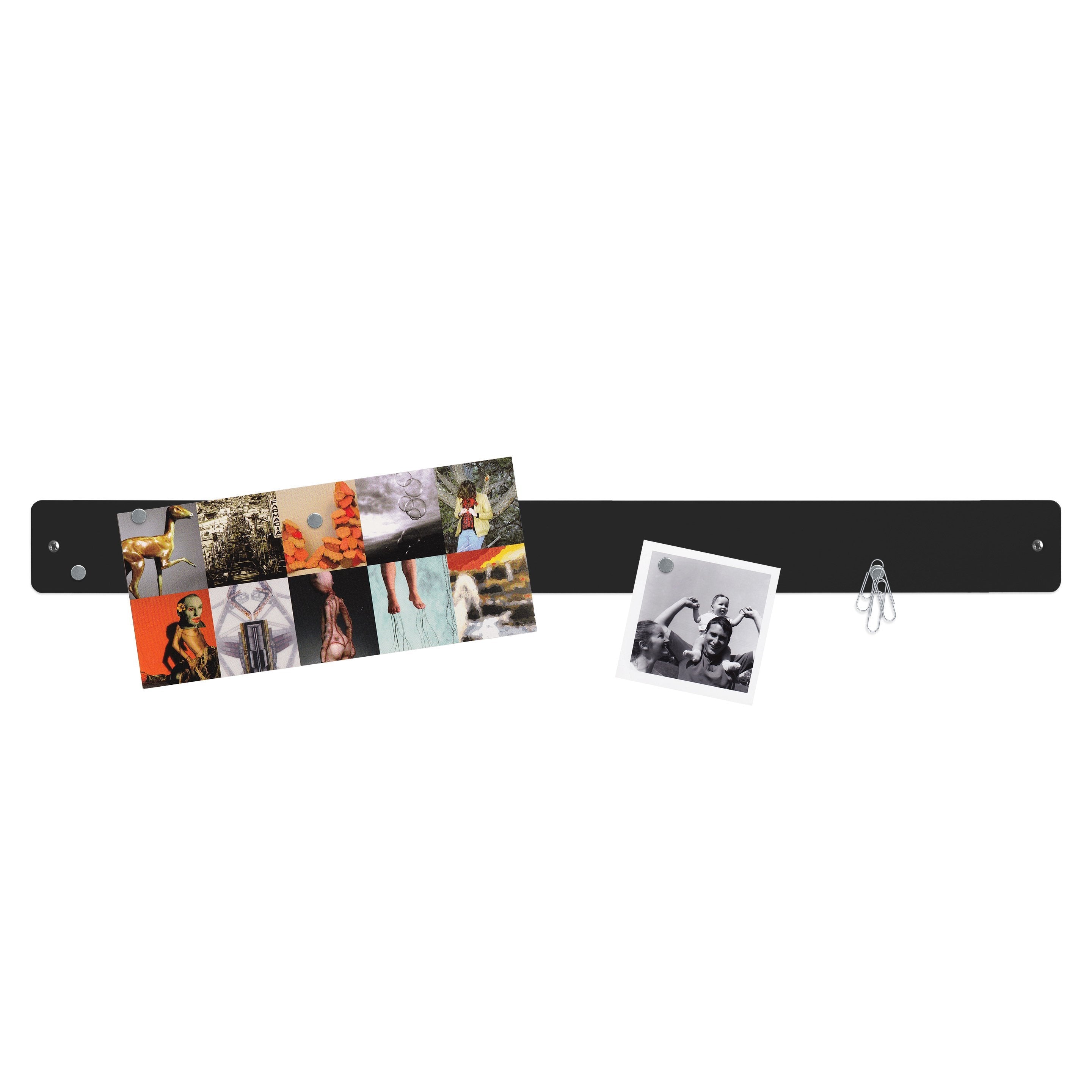 Three by Three Seattle 28 x 2.5 Inch Metal Strip Frameless Magnetic  Bulletin Board with 12 Magnets for Memos, Photos, Lists, and More in  Office, Home