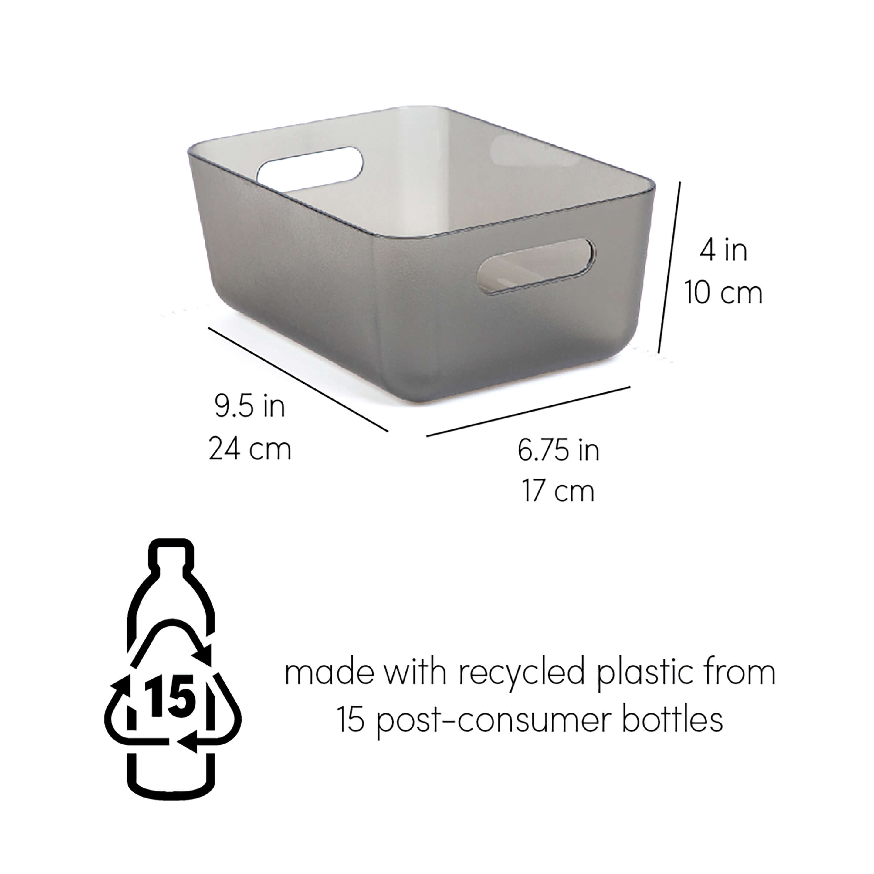 reSTAK recycled storage small bin + lid SET of 3