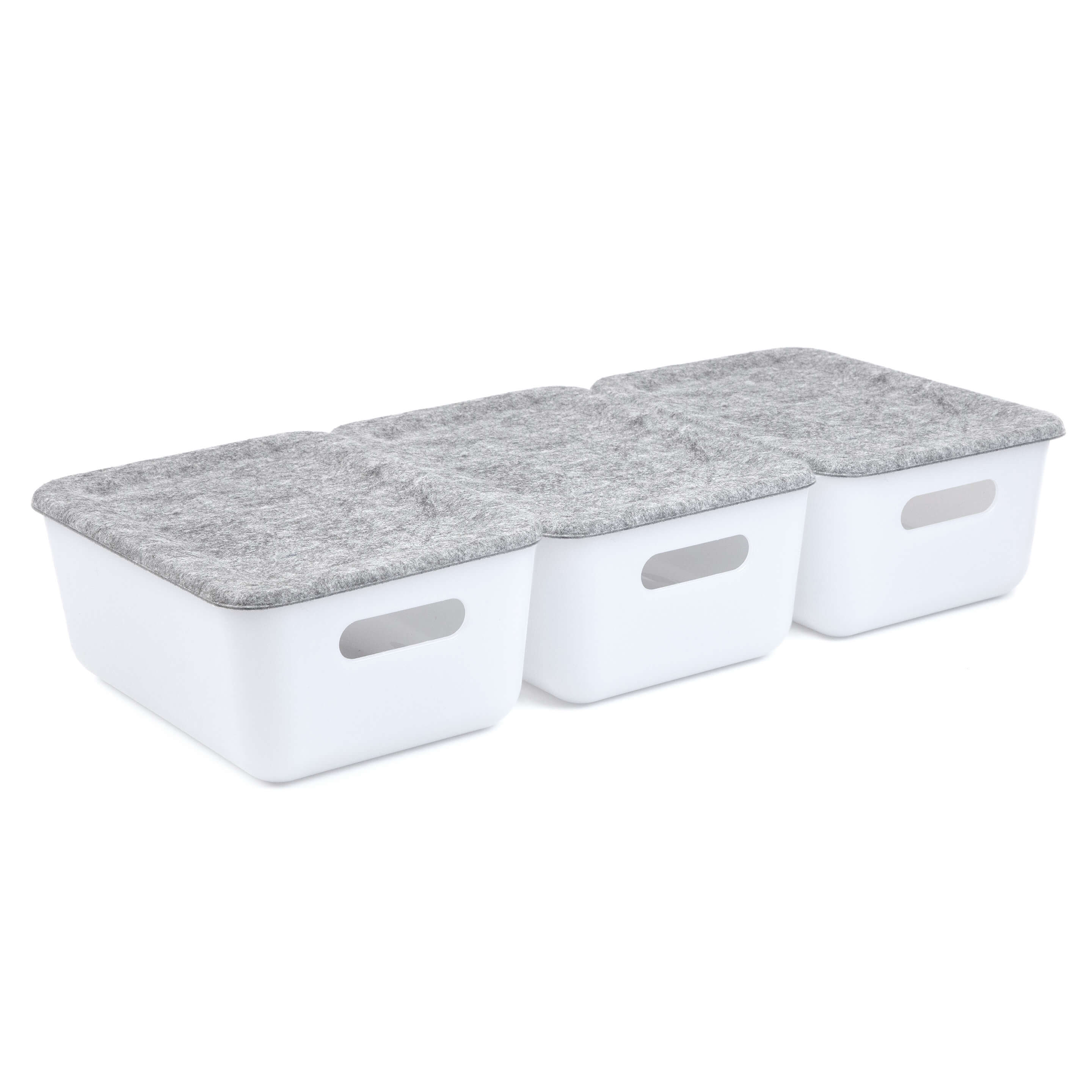 reSTAK recycled storage small bin + lid SET of 3