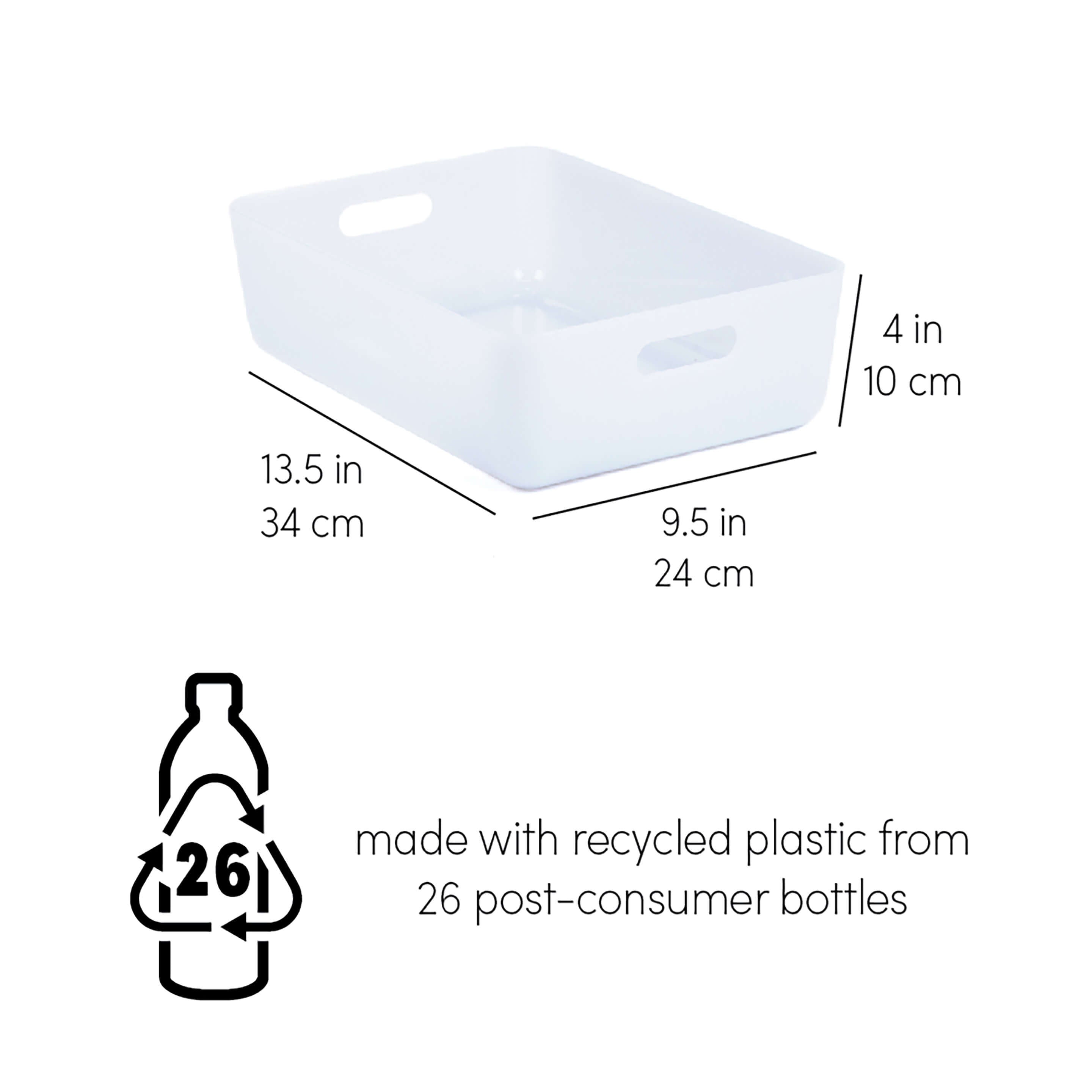 reSTAK recycled storage medium short bin + lid SET of 3