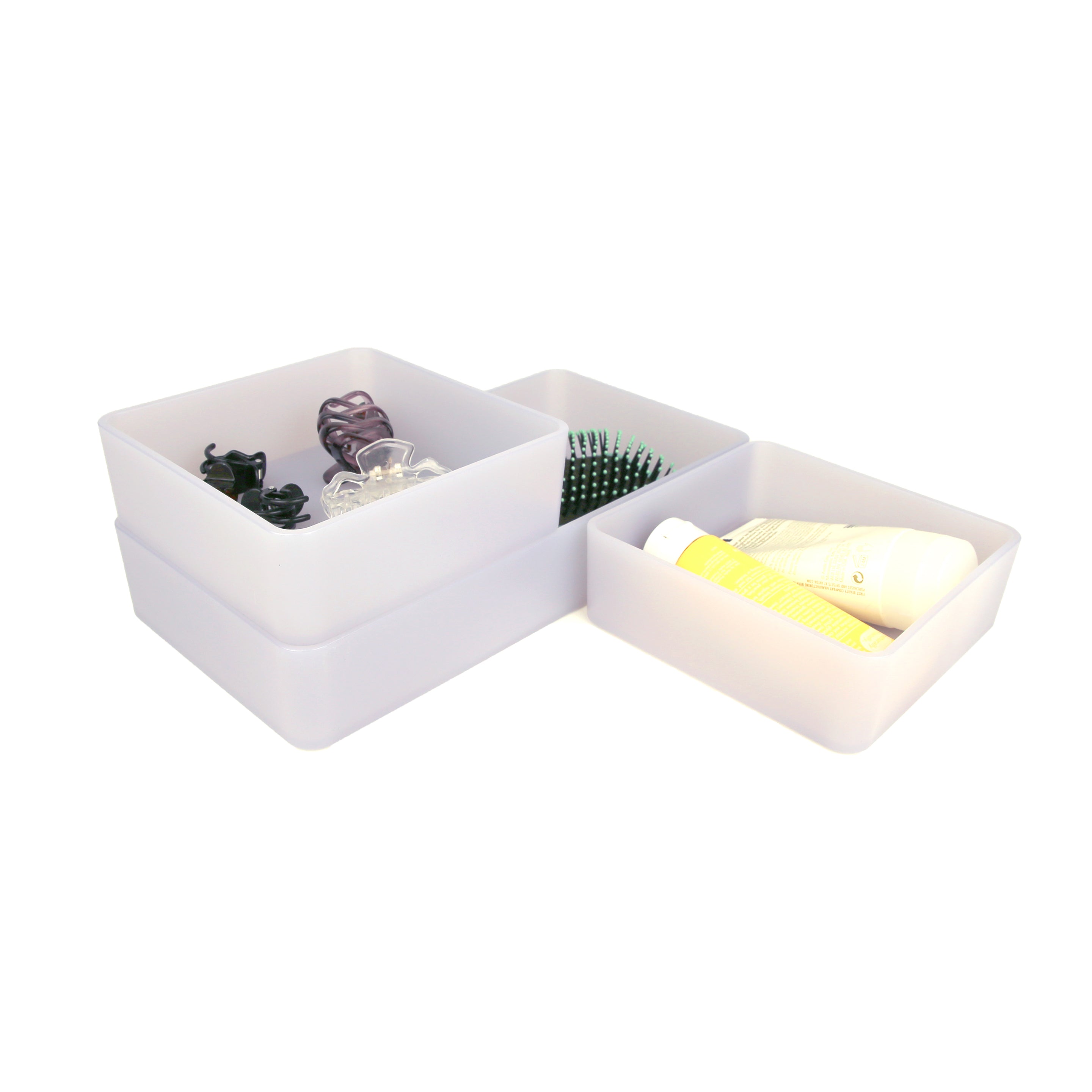 reSTAK recycled stackable organizing bins set of 3 6x12 + 6x6