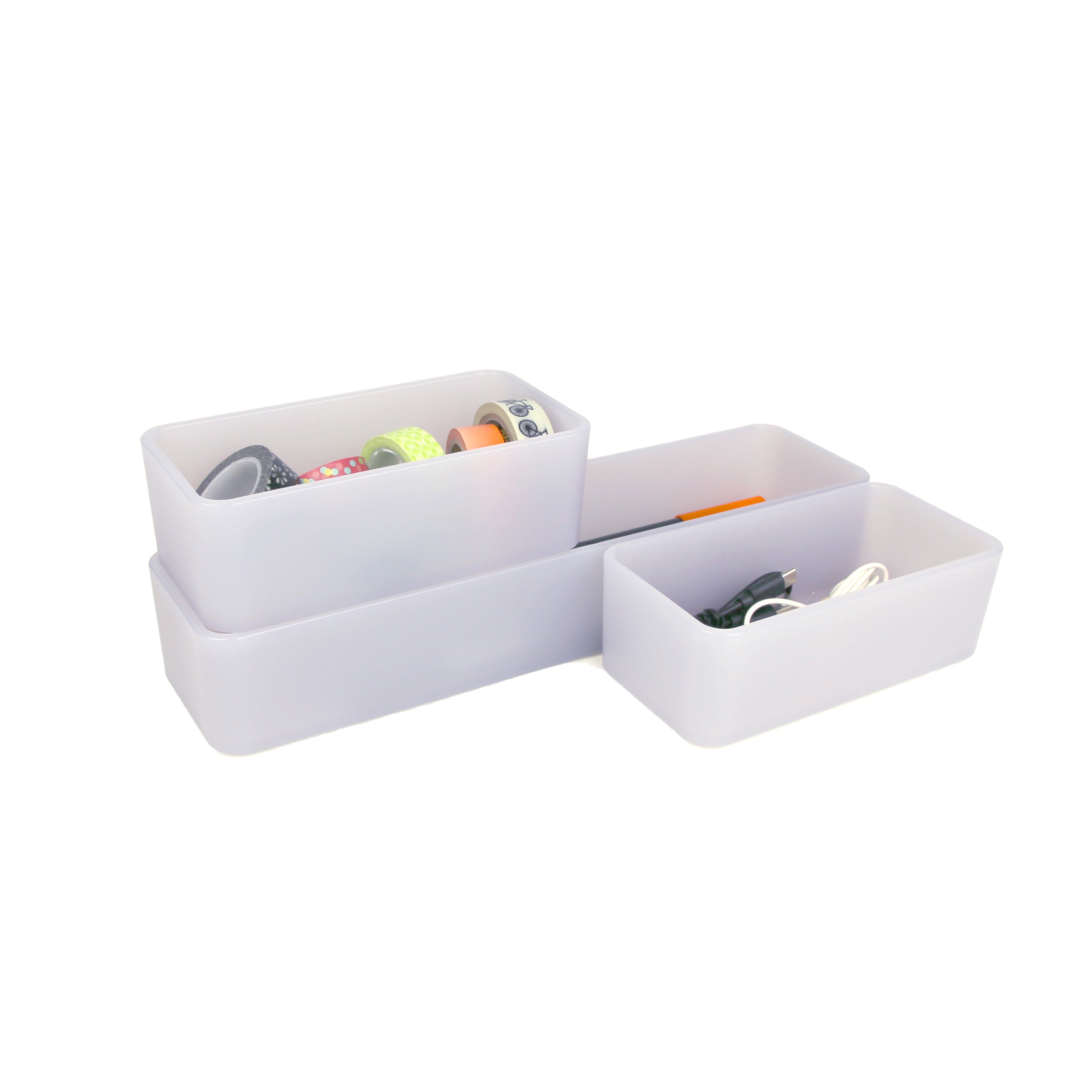 reSTAK recycled stackable organizing bins set of 3 3x12 + 3x6