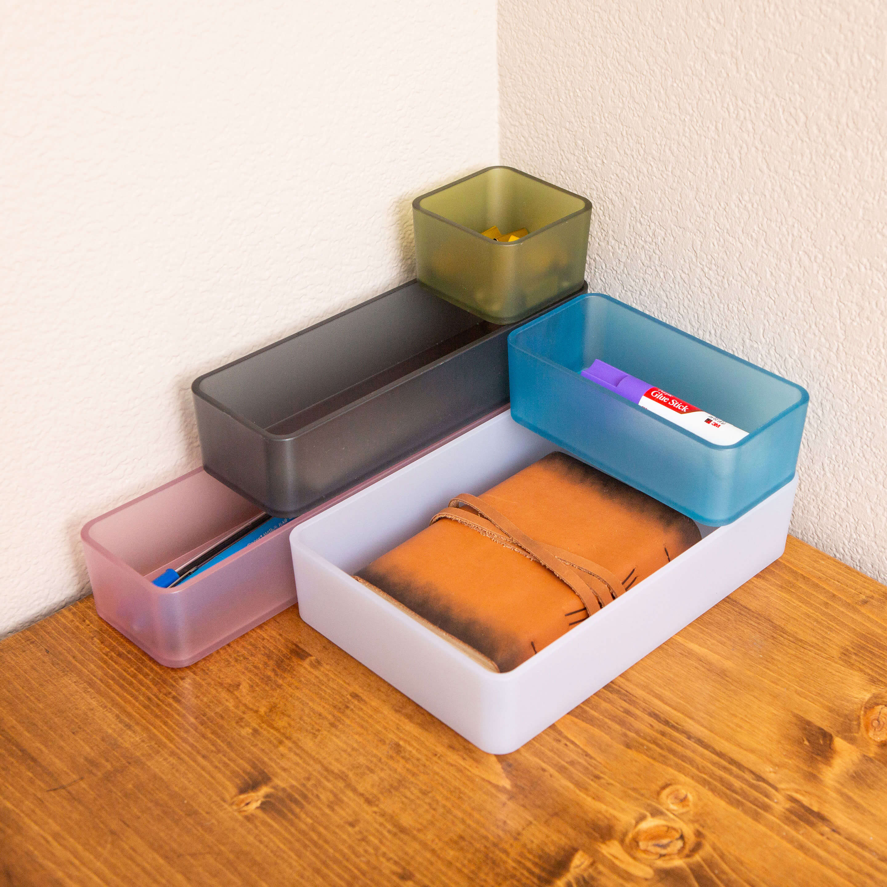 reSTAK recycled stackable organizing bins set of 5