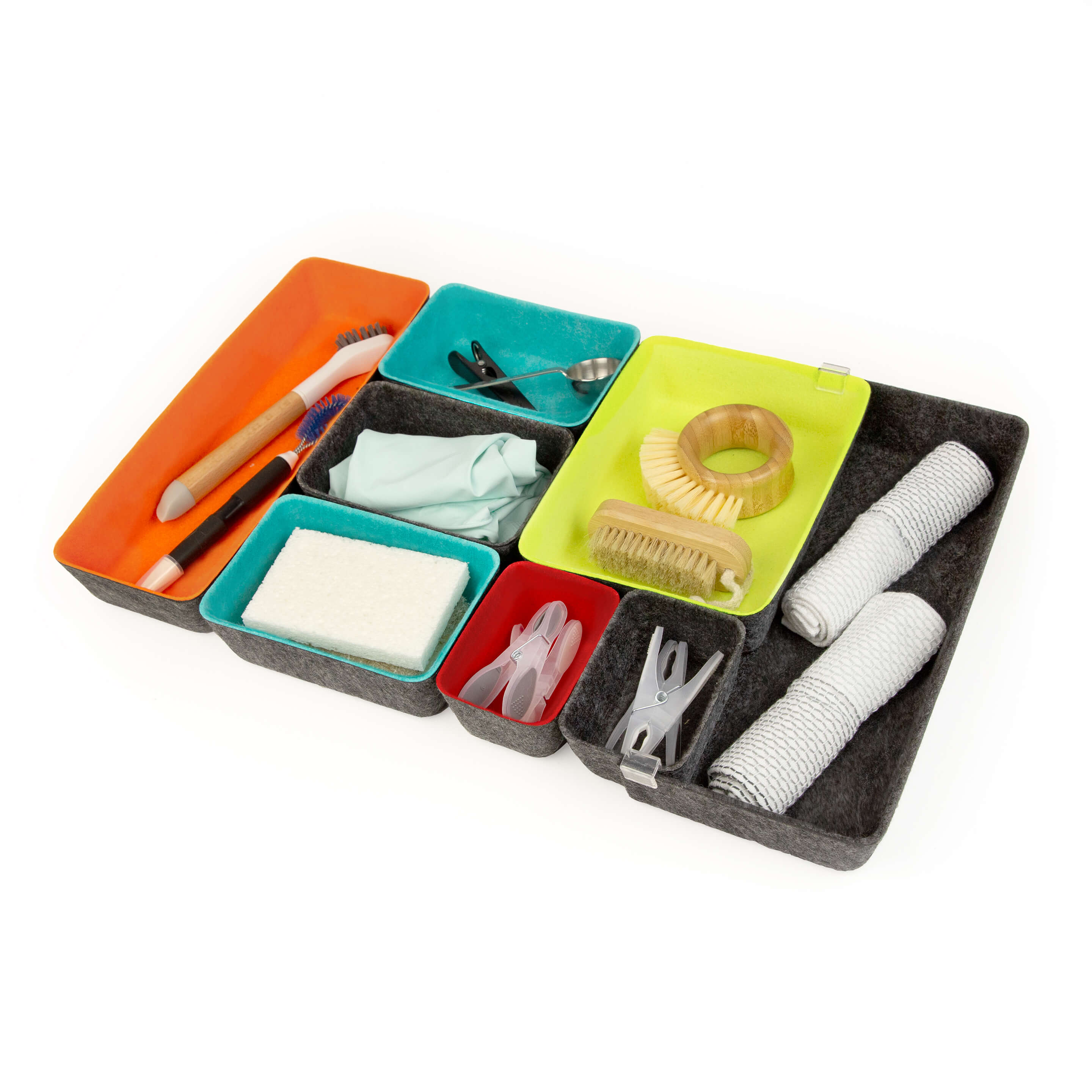 felt·like·it! expandable set/8 felt bins multi-color