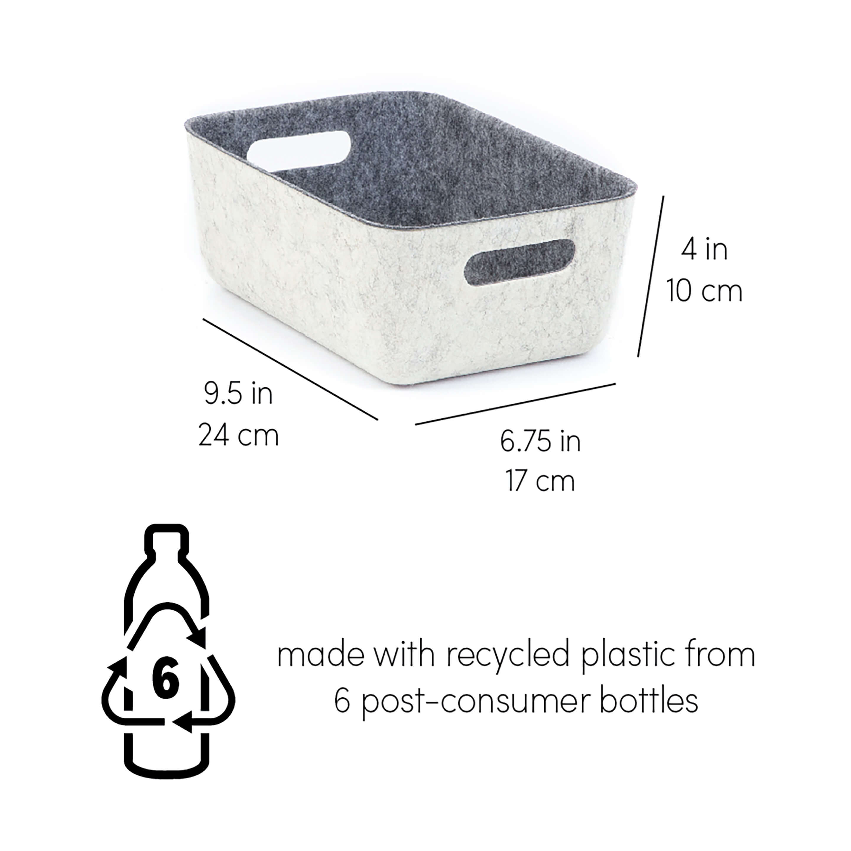 reSTAK recycled FELT storage small bin + lid SET of 3