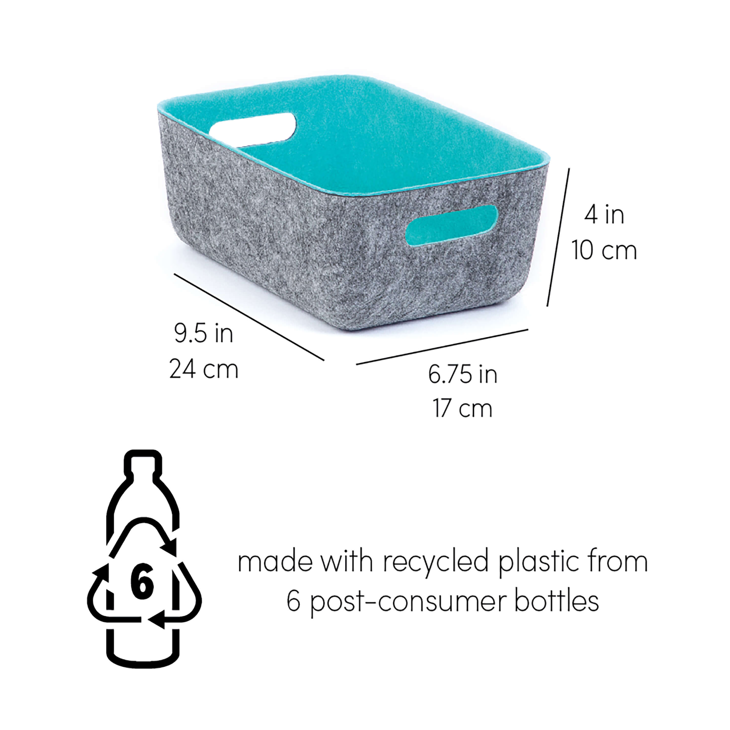 reSTAK recycled FELT storage small bin + lid SET of 3