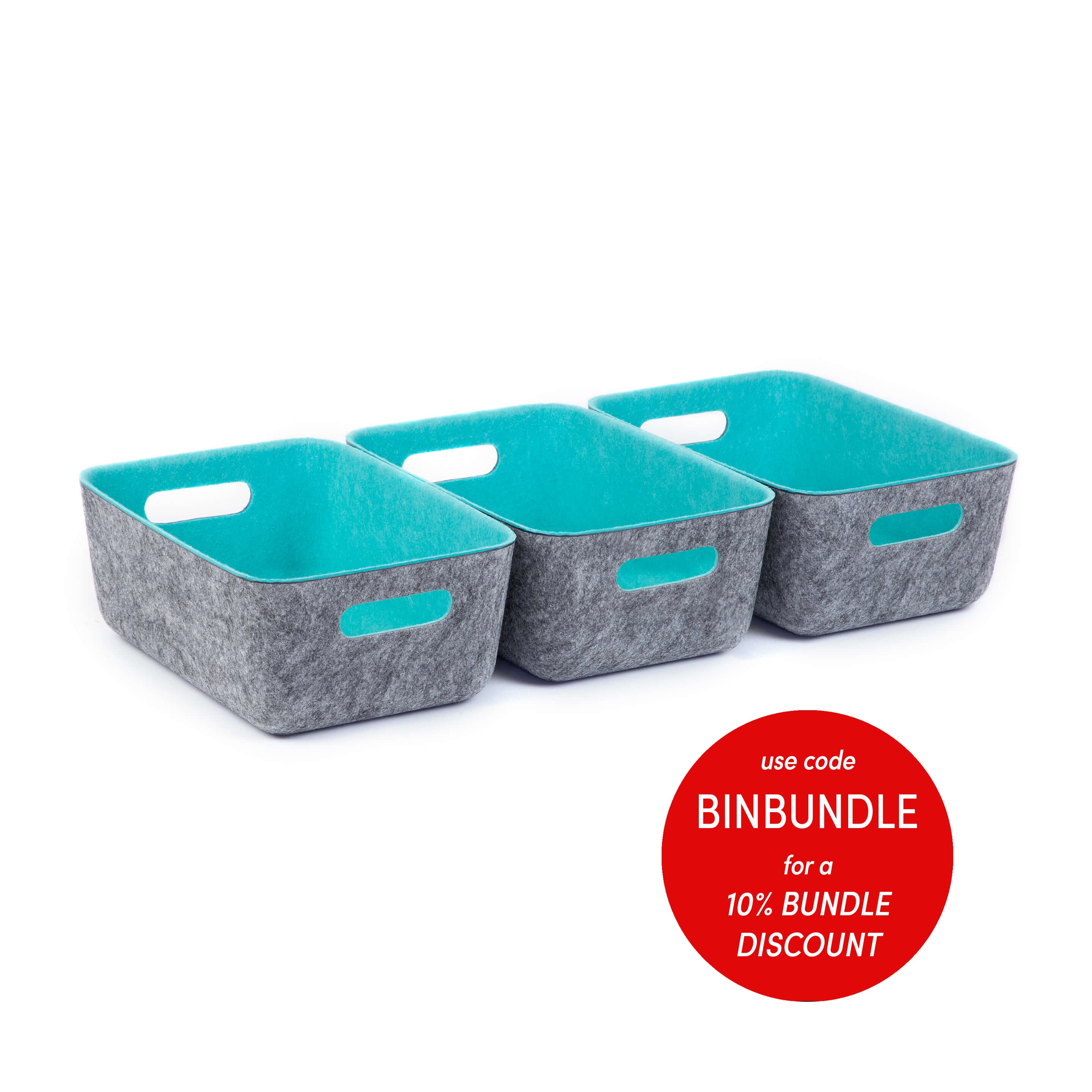 reSTAK recycled FELT storage small bin SET of 3