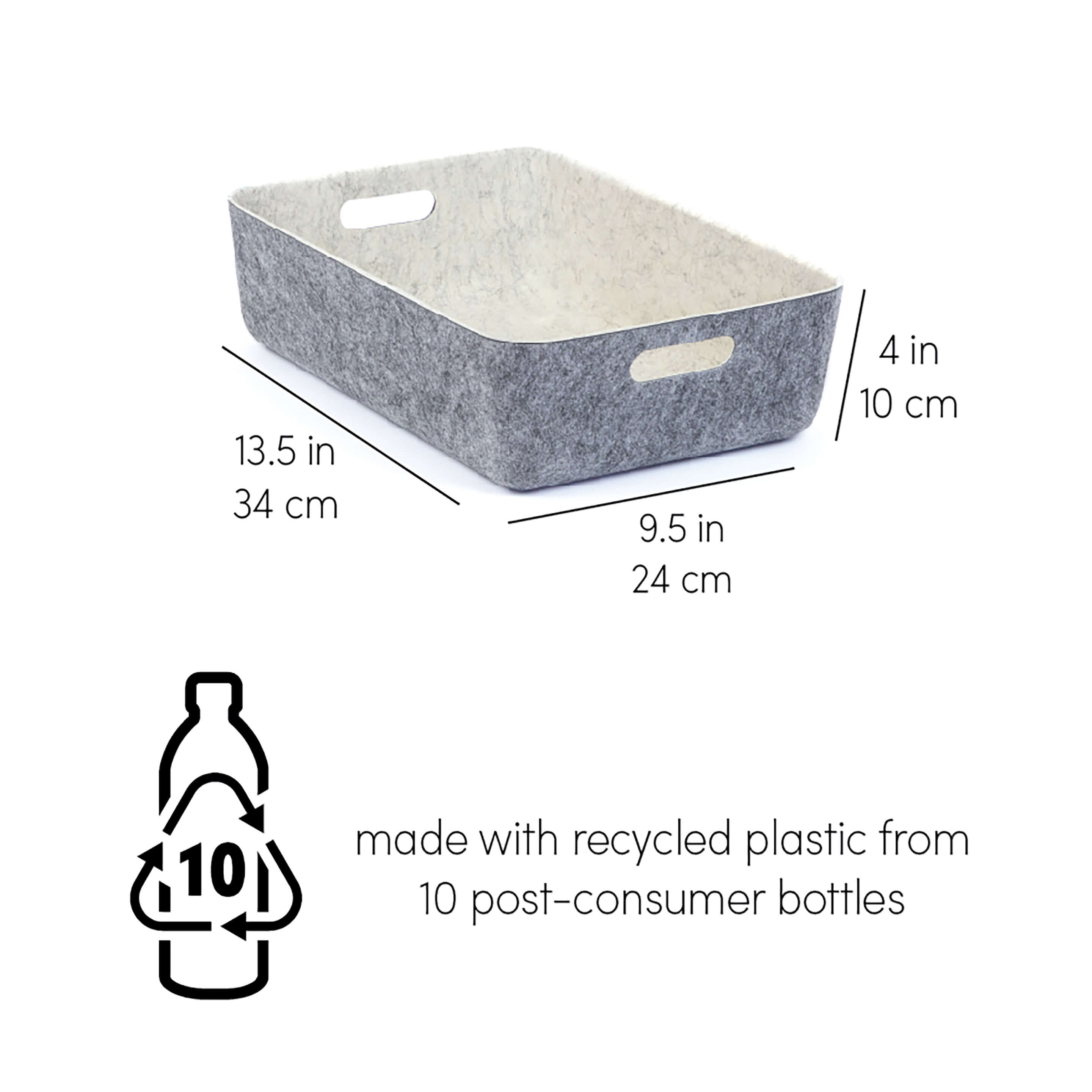 reSTAK recycled FELT storage medium short bin + lid