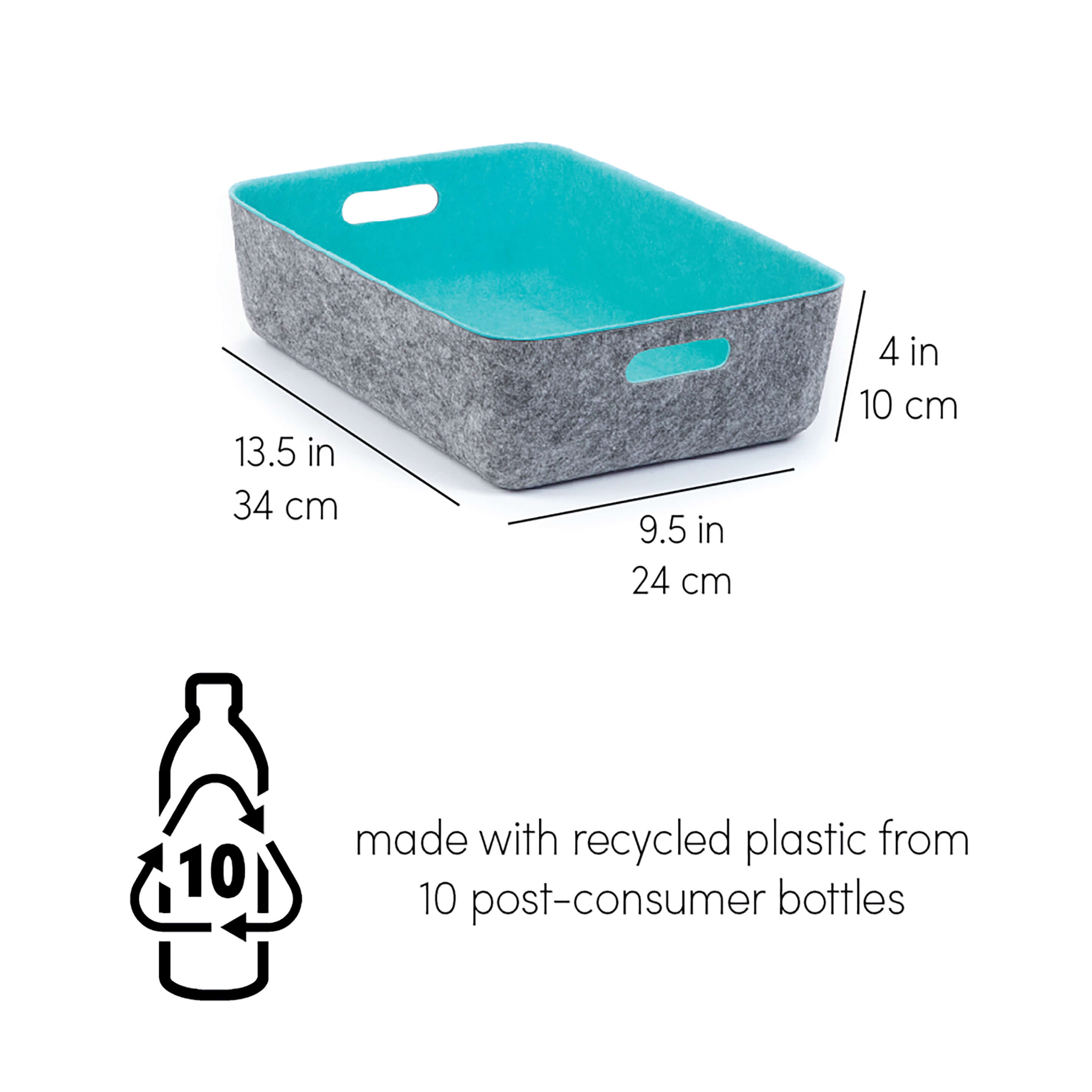 reSTAK recycled FELT storage medium short bin + lid