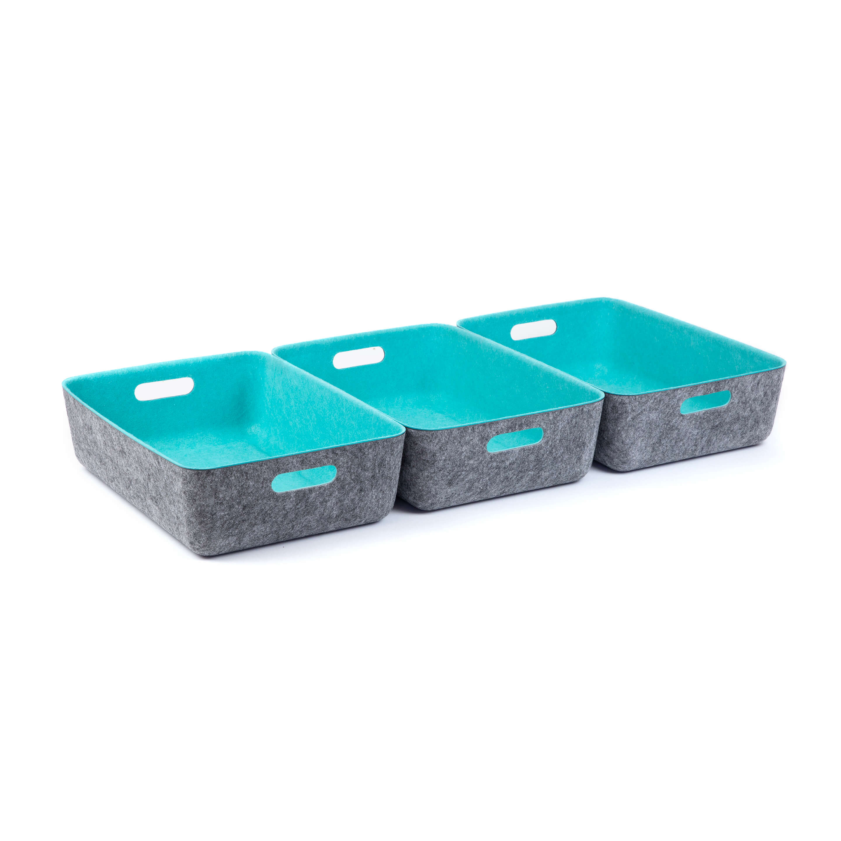 reSTAK recycled FELT storage medium short bin SET of 3