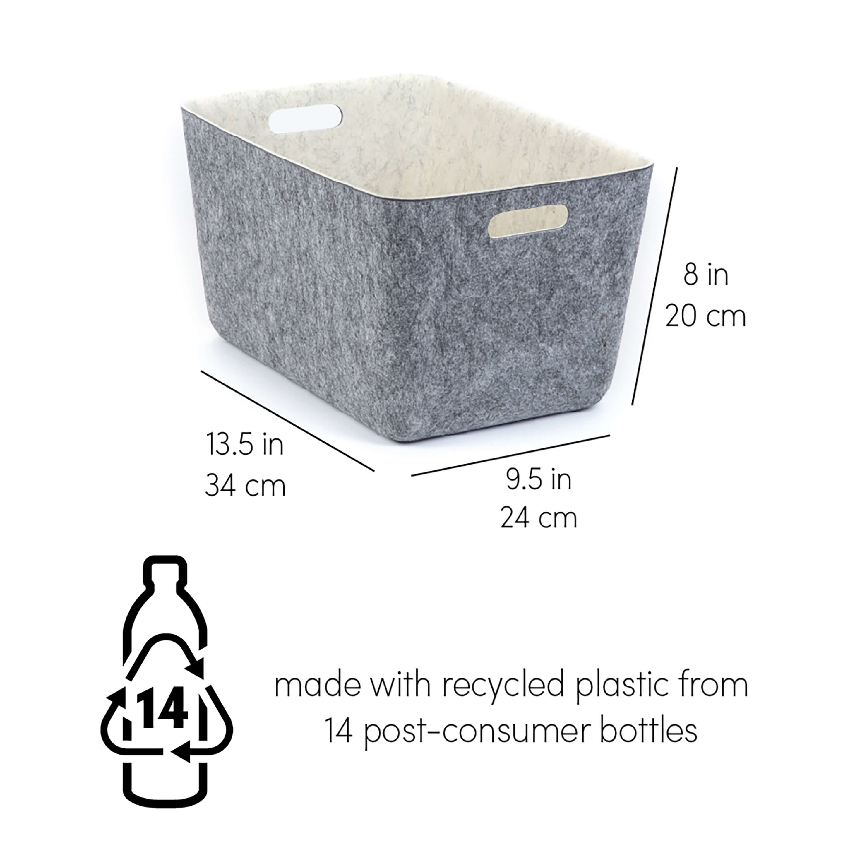 reSTAK recycled FELT storage medium tall + lid