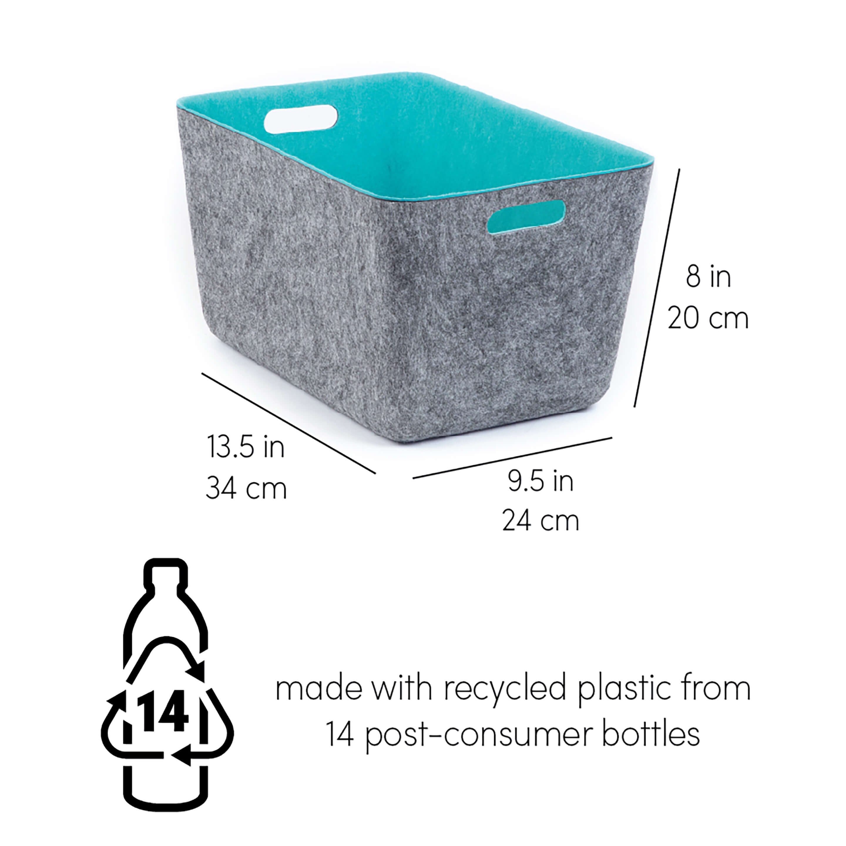 reSTAK recycled FELT storage medium tall + lid