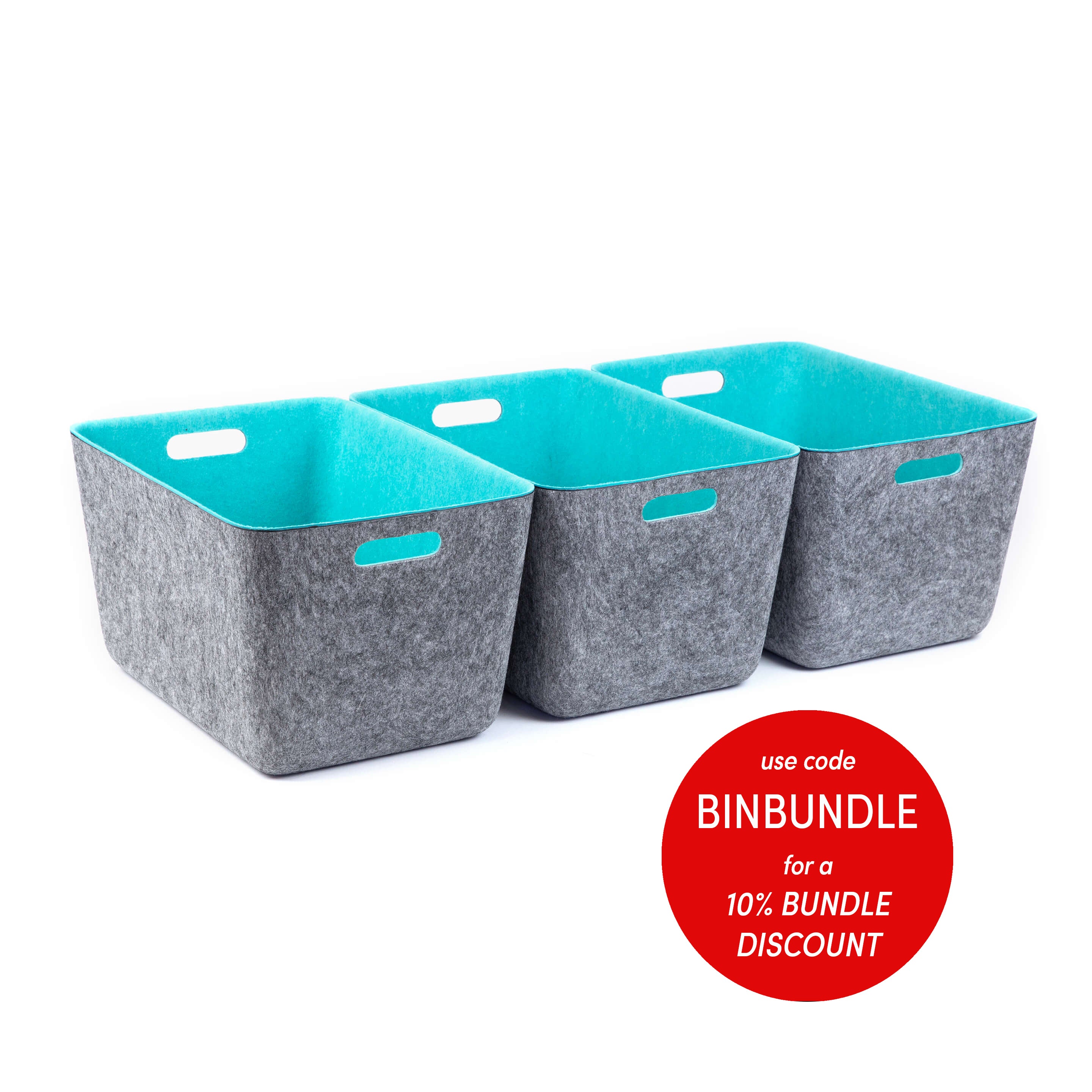 reSTAK recycled FELT storage medium tall SET of 3