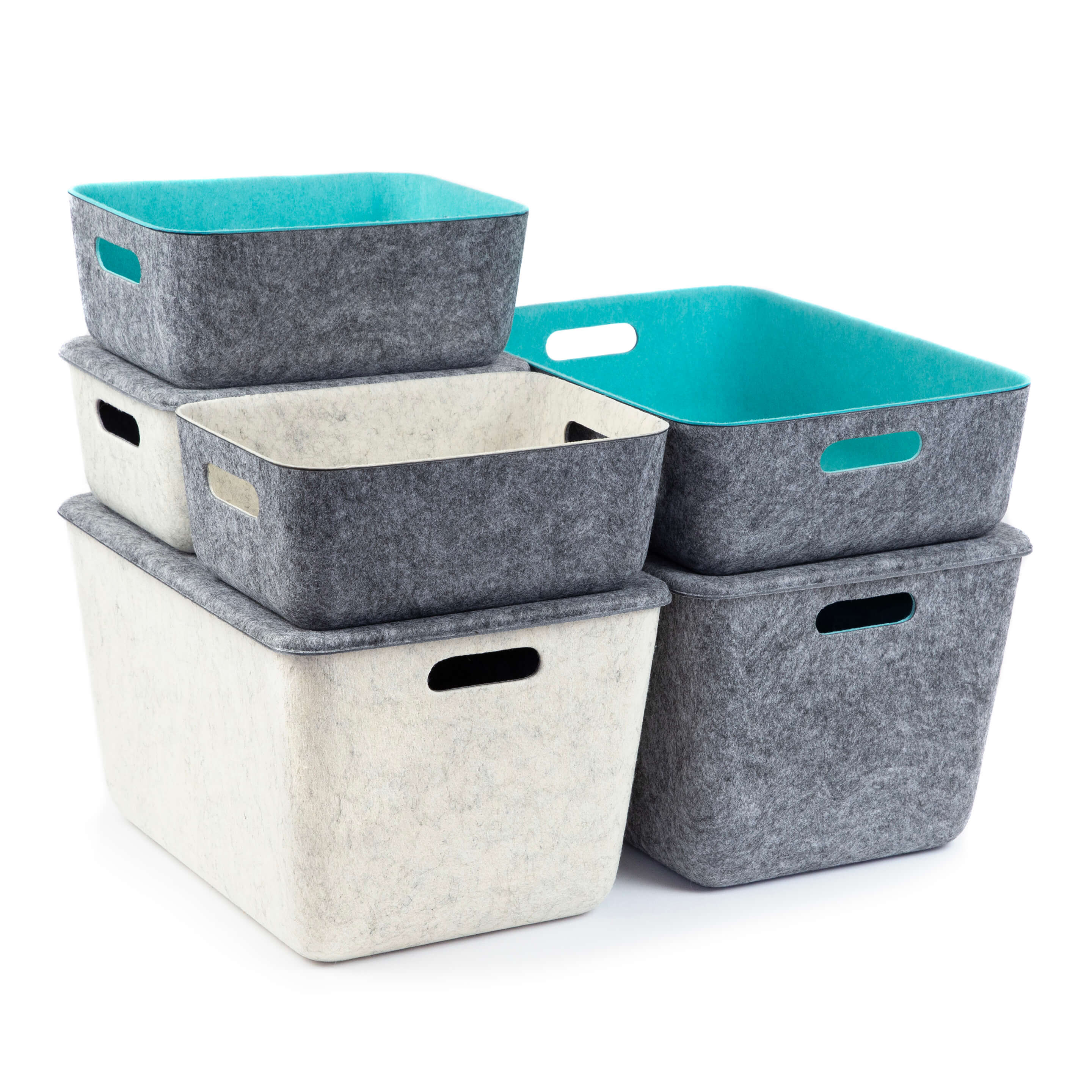 reSTAK recycled FELT small storage lid + tray SET of 3