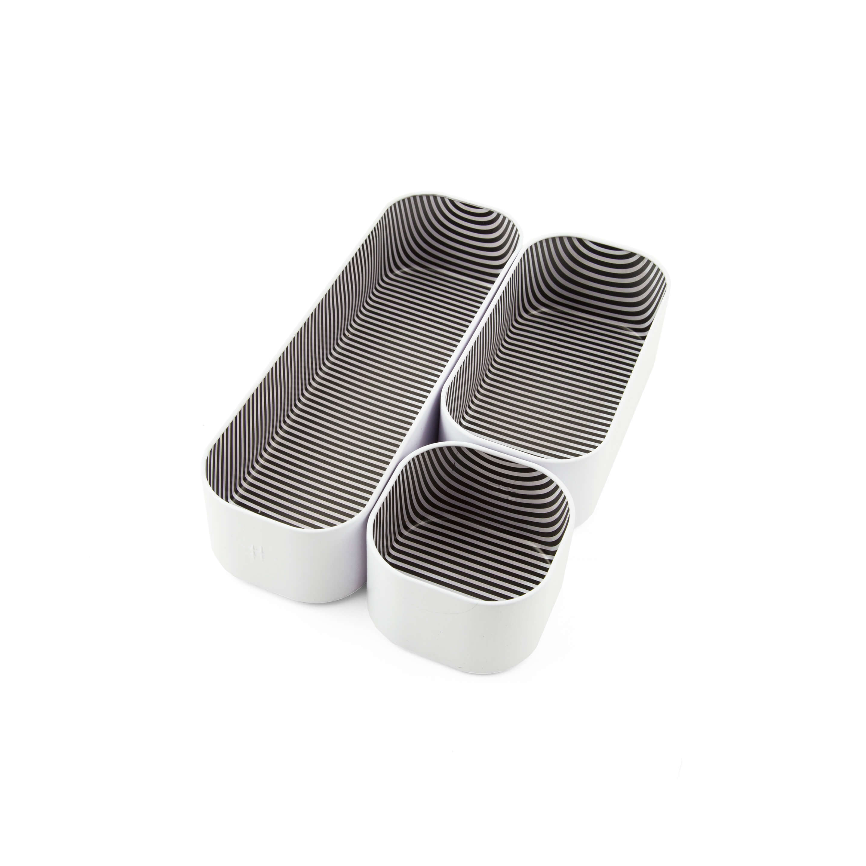 metal stacking bins + drawer organizers sets of 3 small 2"