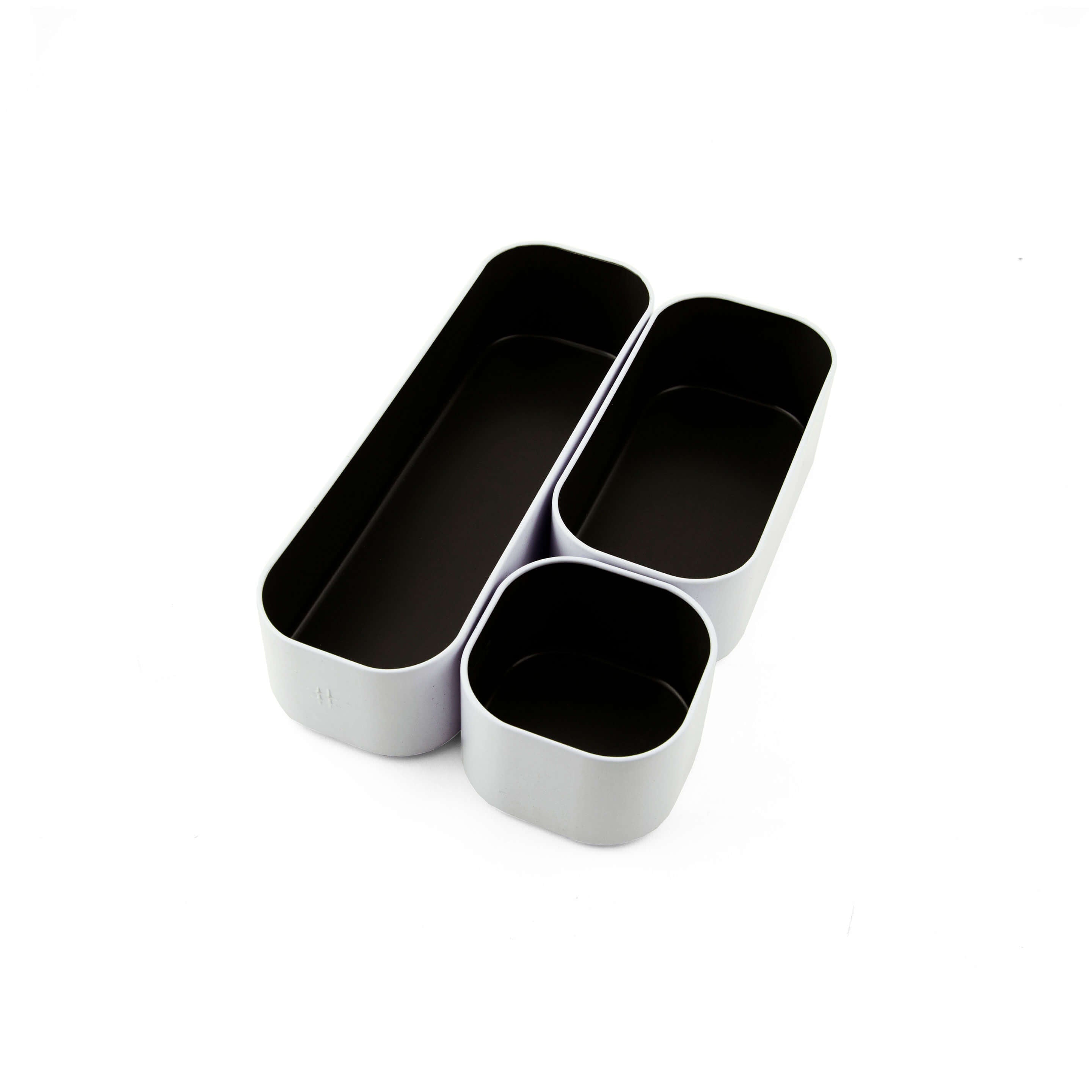 metal stacking bins + drawer organizers sets of 3 small 2"