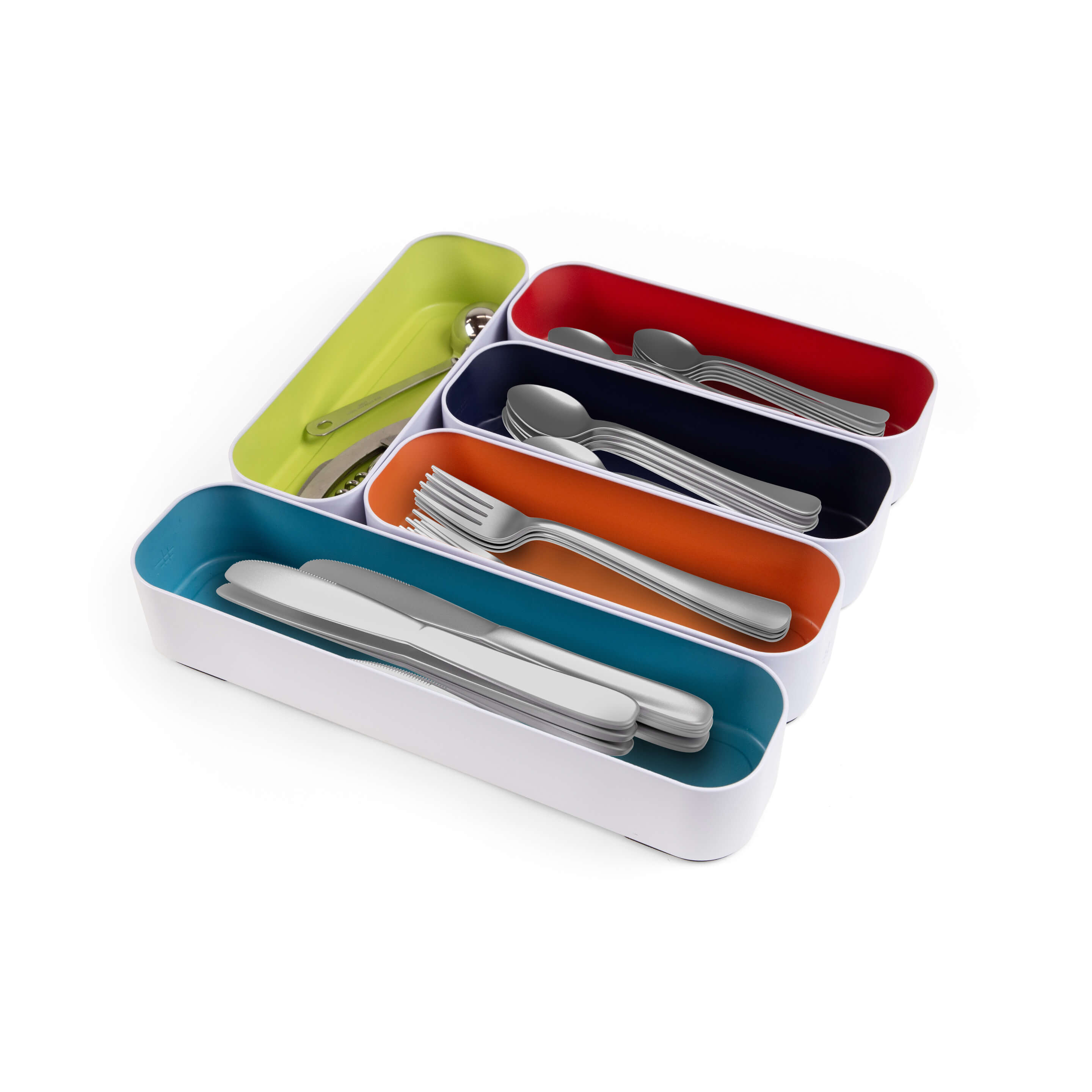 metal stacking bins + drawer organizers sets of 5 utensil 2"