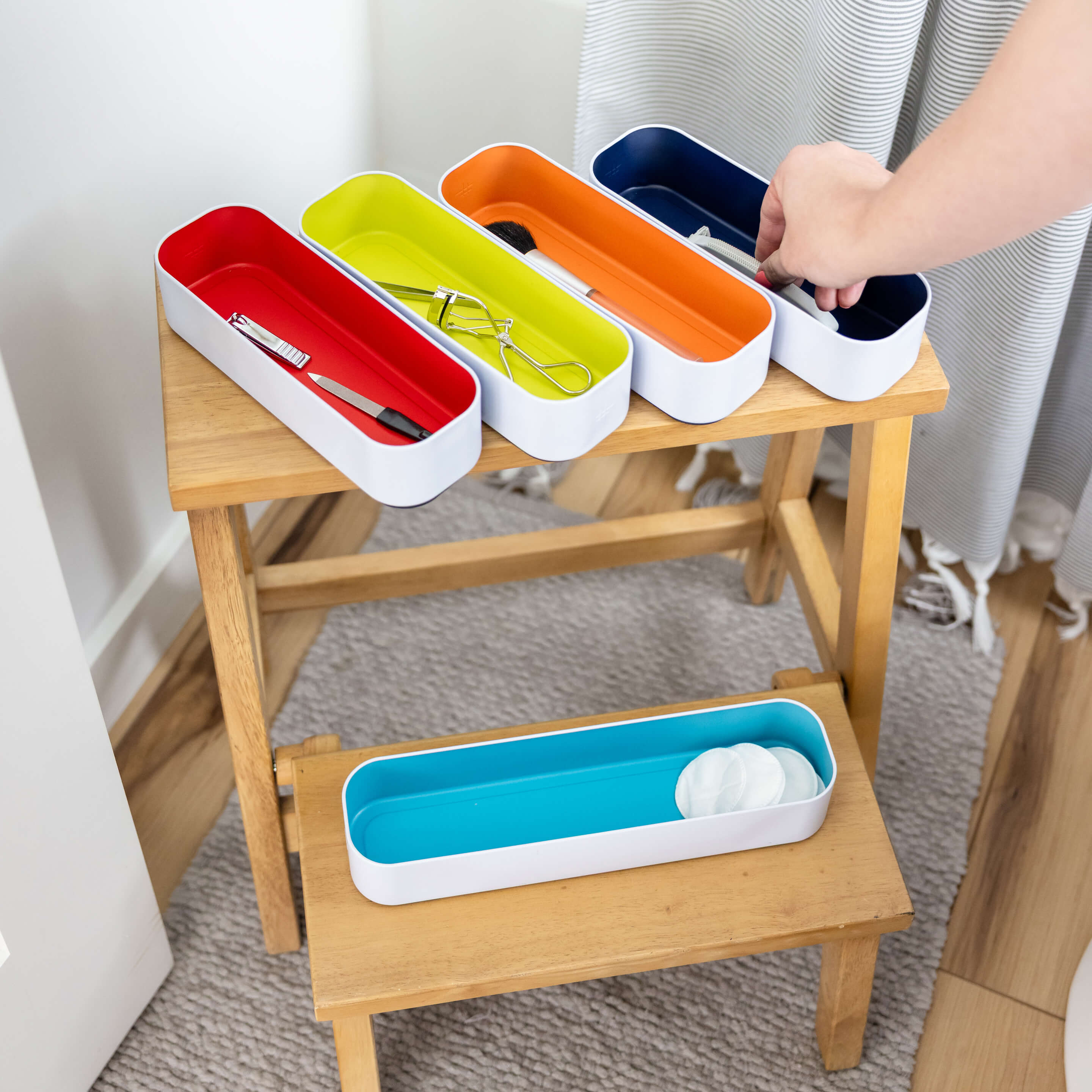 metal stacking bins + drawer organizers sets of 5 utensil 2"