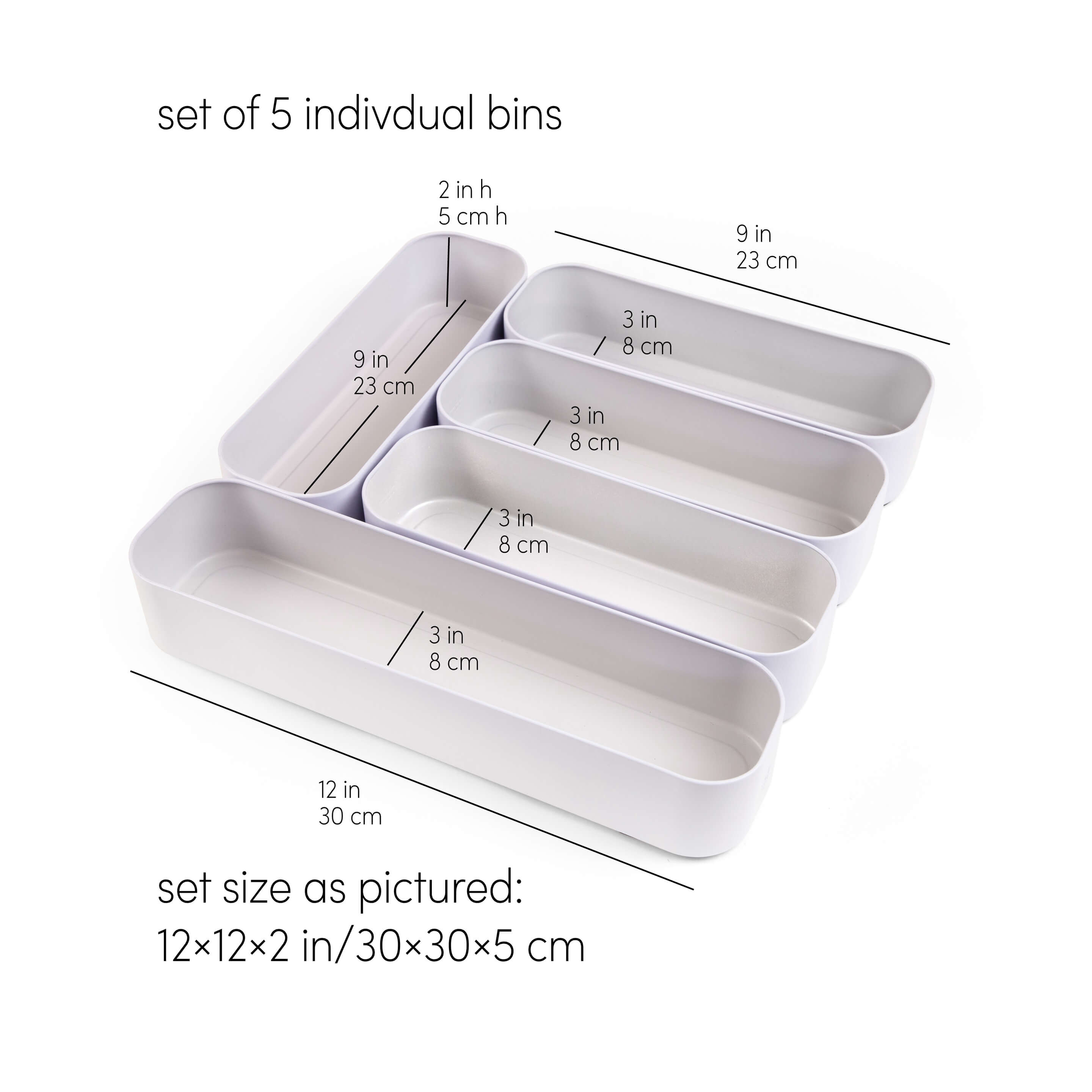metal stacking bins + drawer organizers sets of 5 utensil 2"