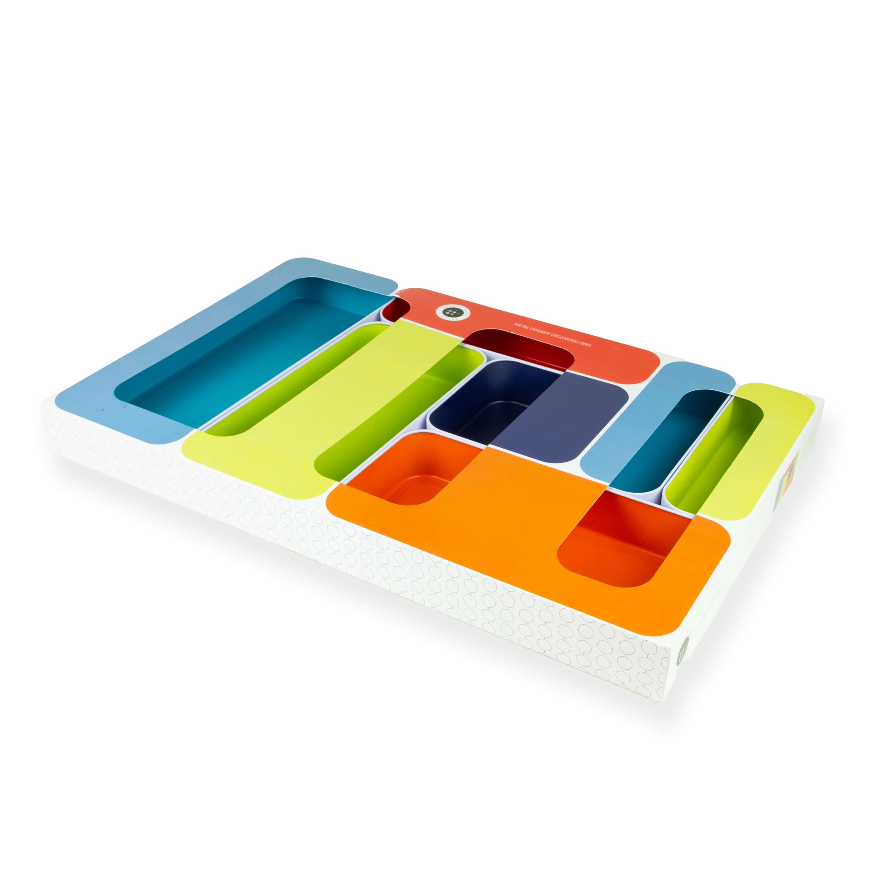 metal stacking bins + drawer organizers sets of 7 2"