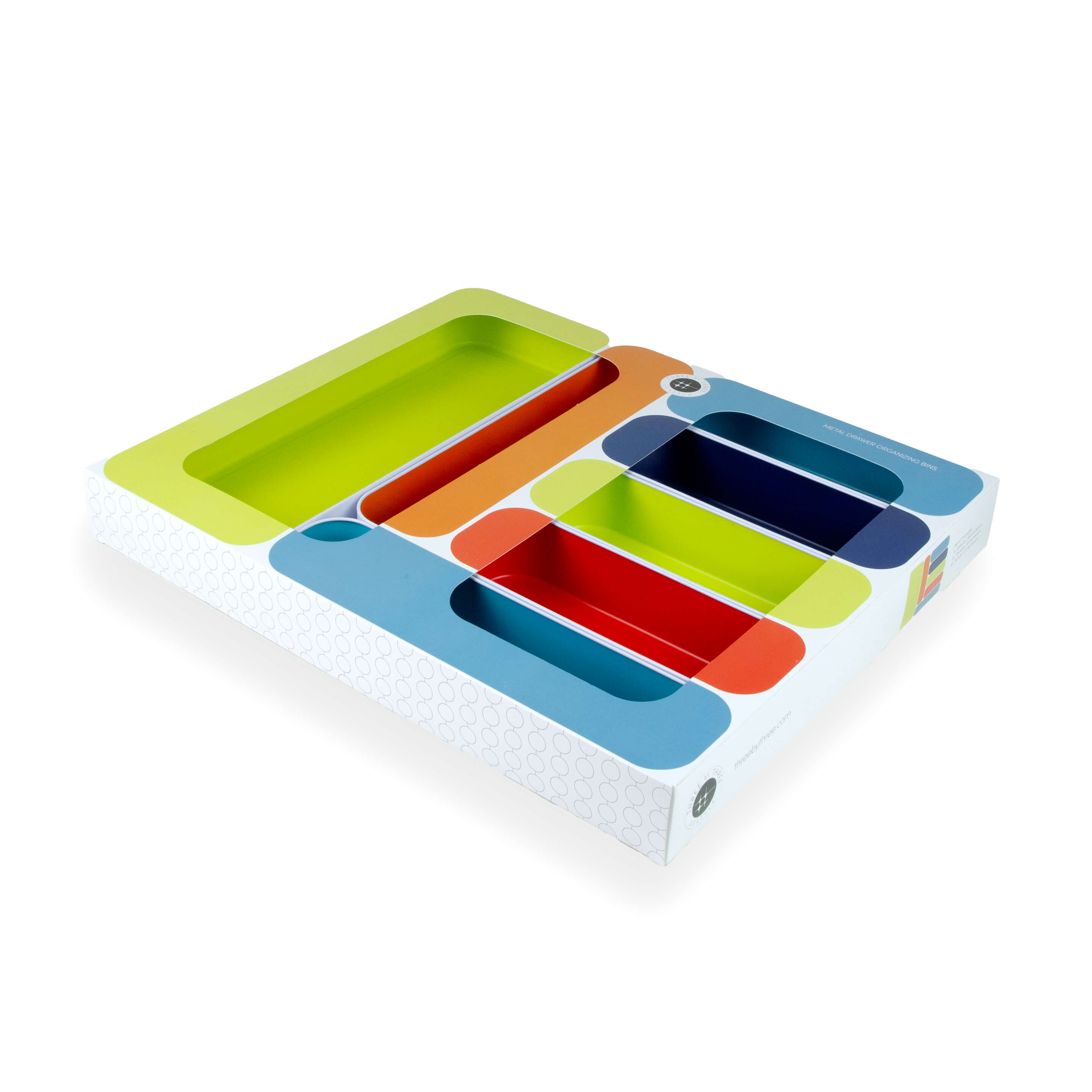 metal stacking bins + drawer organizers sets of 7 2"